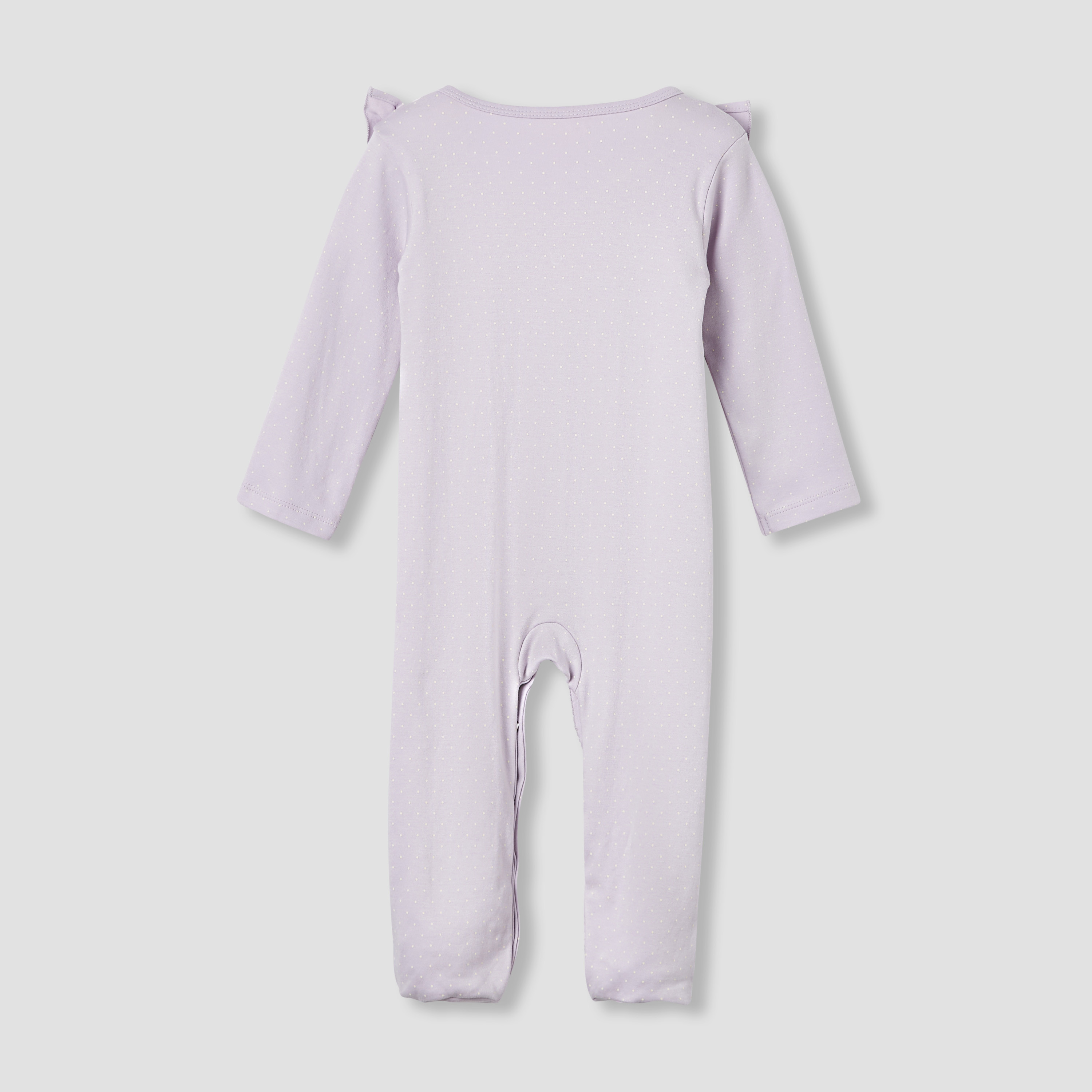 Juniors Polka Dot Print Sleepsuit with Ruffle and Long Sleeves-baby-girls-clothing-nightwear-sleepsuits-image-3