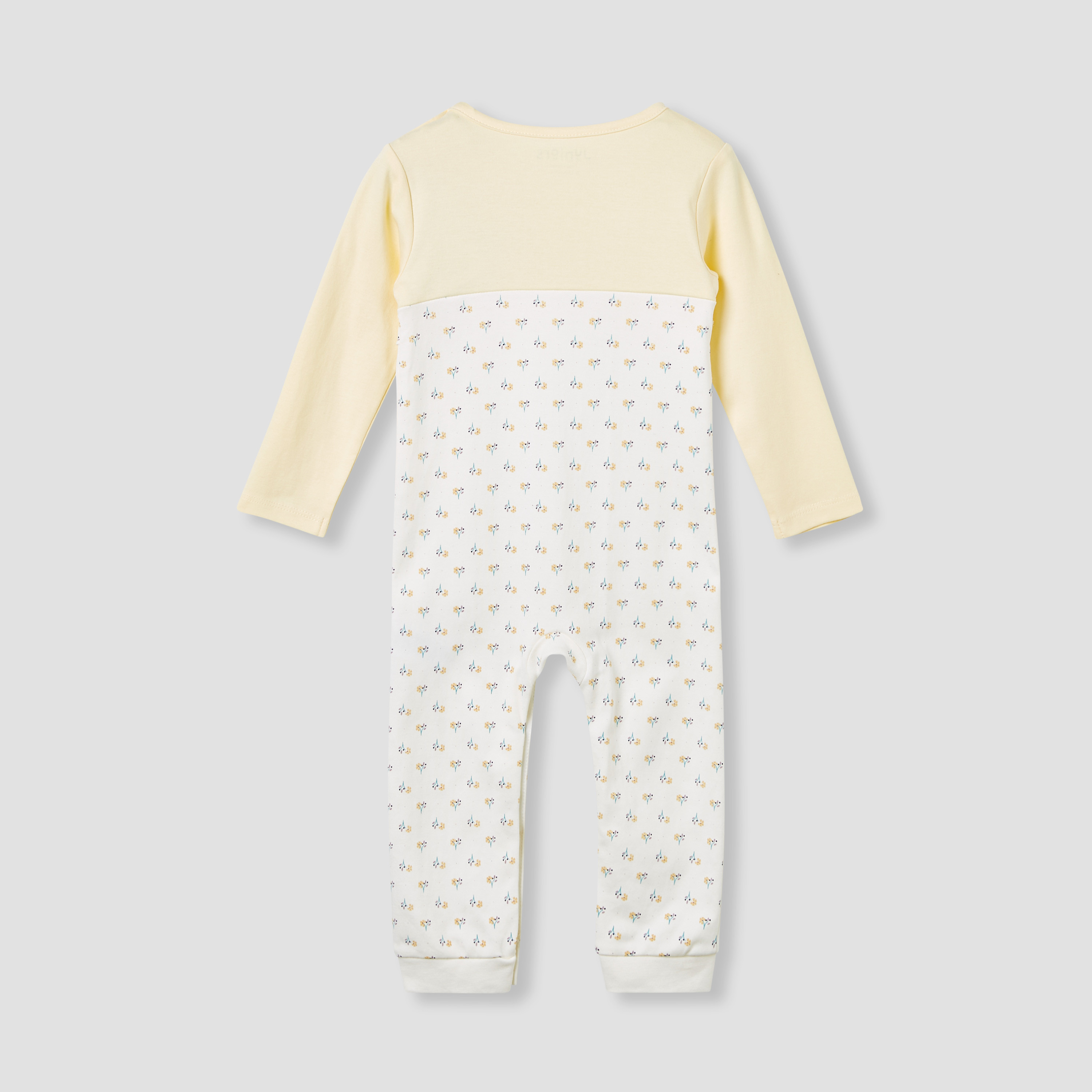 Juniors Floral Print Ruffled Sleepsuit with Long Sleeves-baby-girls-clothing-nightwear-sleepsuits-image-3