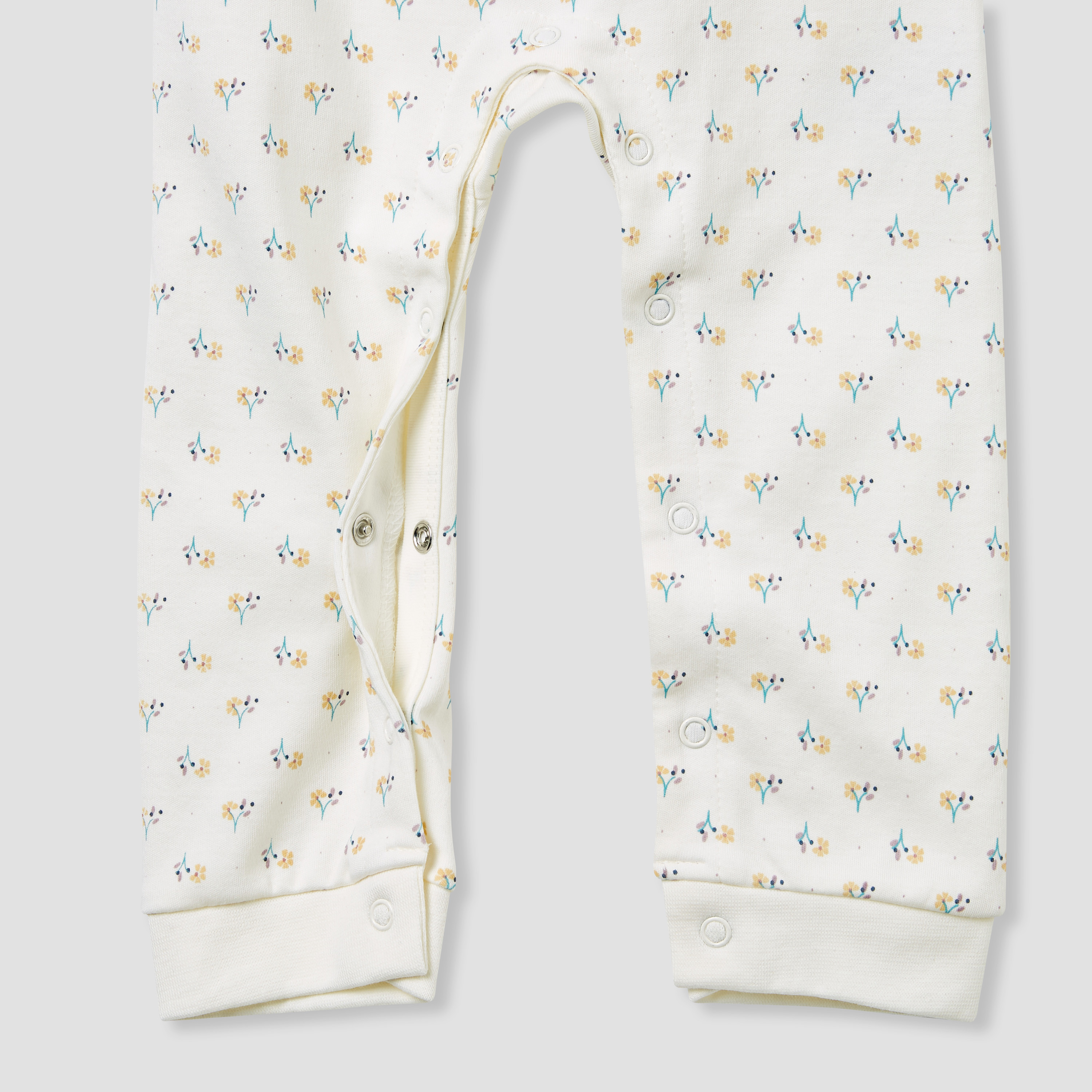 بدلة نوم بطبعات زهور بكشكش وأكمام طويلة من جونيورز-baby-girls-clothing-nightwear-sleepsuits-image-5