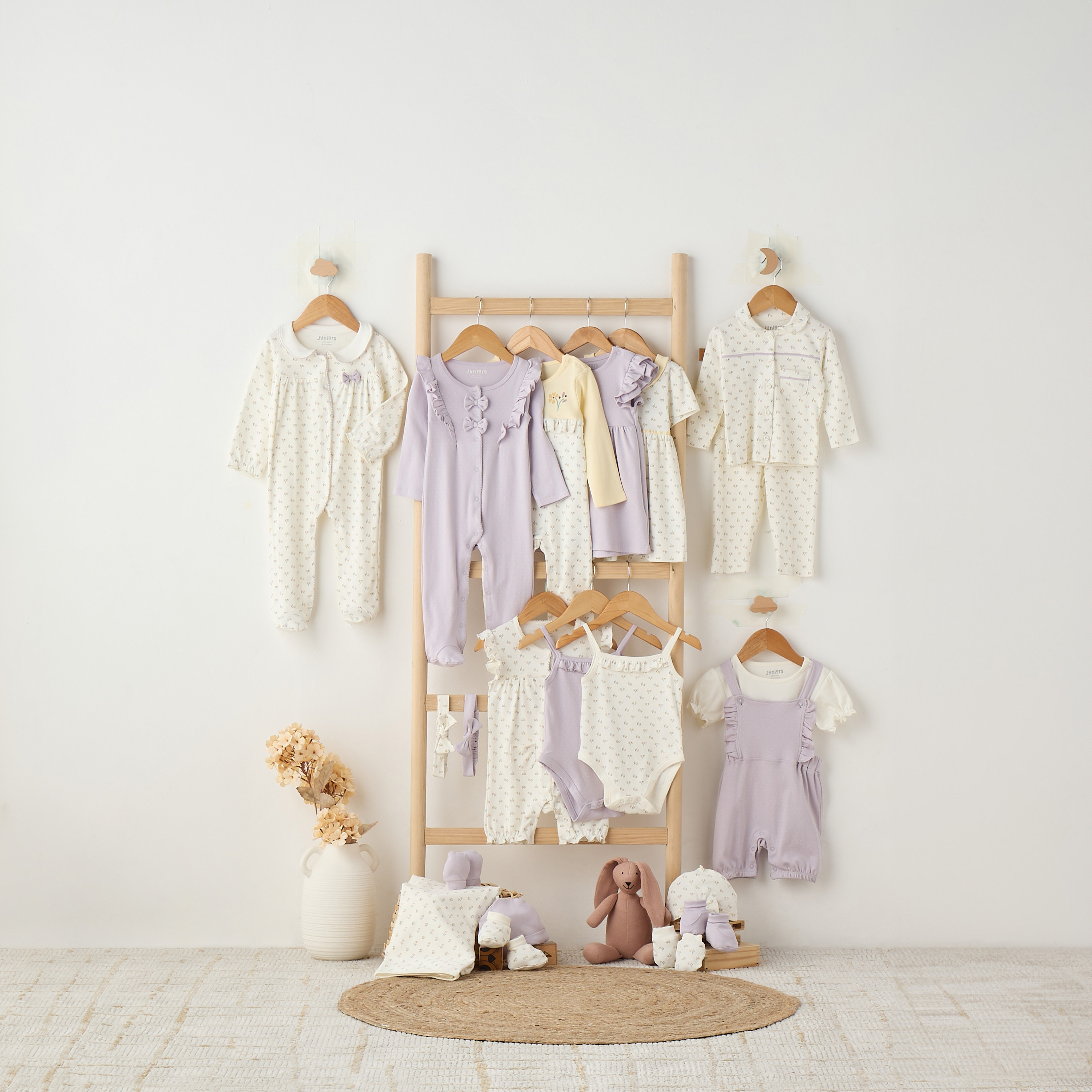 Juniors Floral Print Ruffled Sleepsuit with Long Sleeves-baby-girls-clothing-nightwear-sleepsuits-image-6