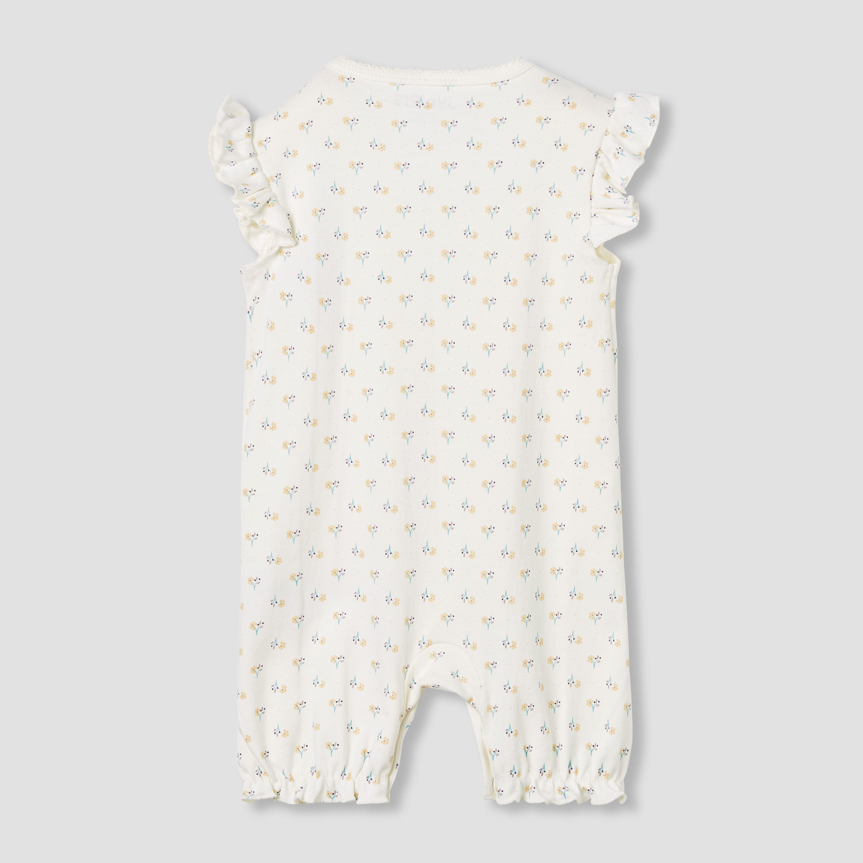 Juniors Floral Print Romper with Ruffle Sleeves-baby-girls-clothing-rompers-image-2