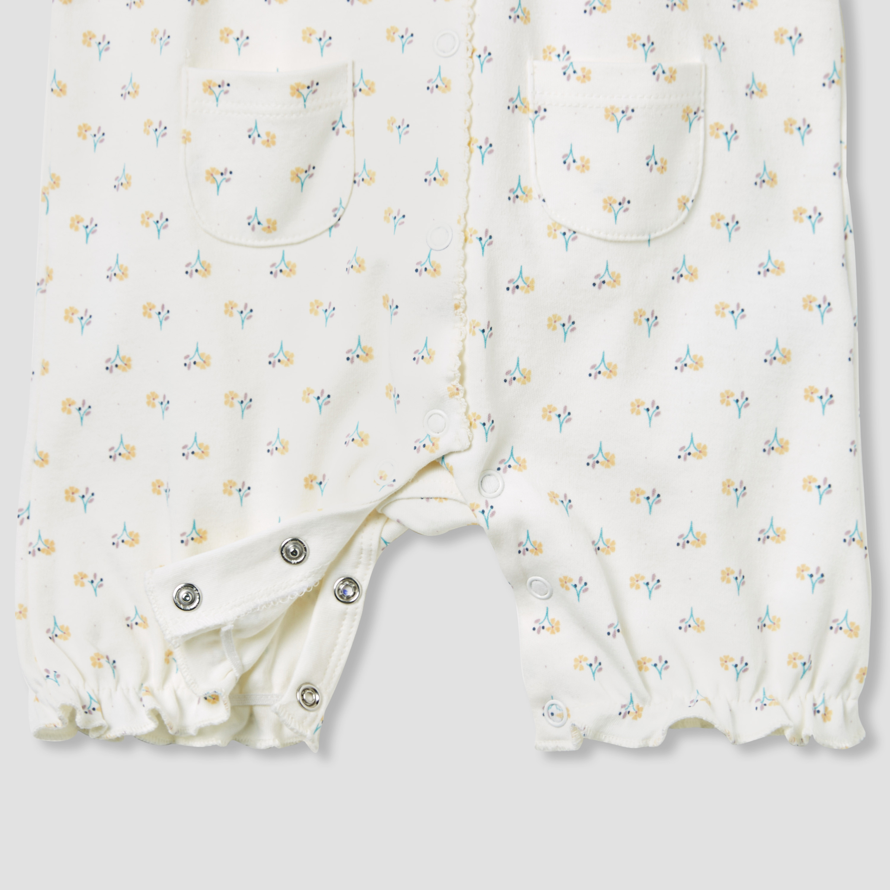 Juniors Floral Print Romper with Ruffle Sleeves-baby-girls-clothing-rompers-image-4