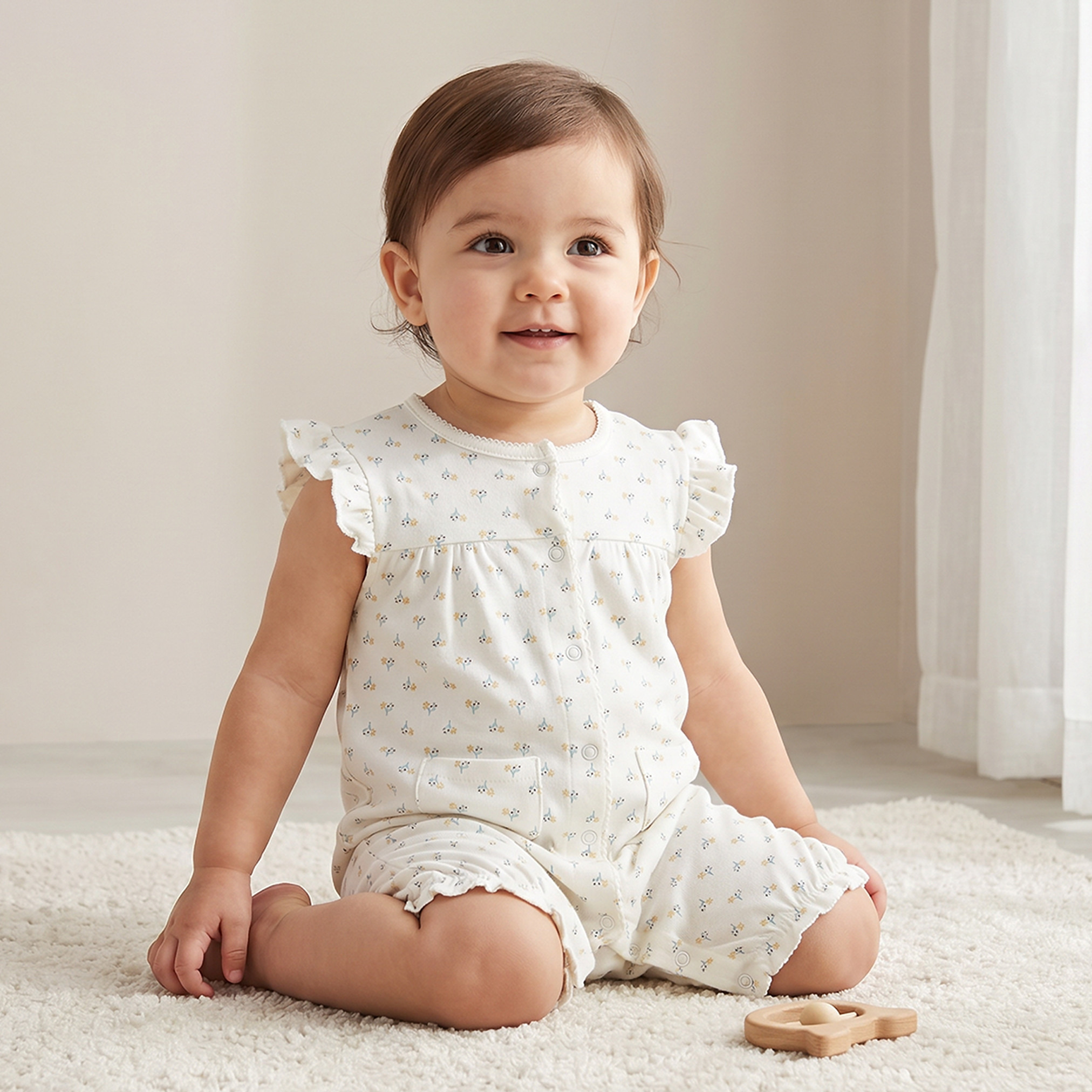 رومبر بأكمام كشكش وطبعات من جونيورز-baby-girls-clothing-rompers-image-1