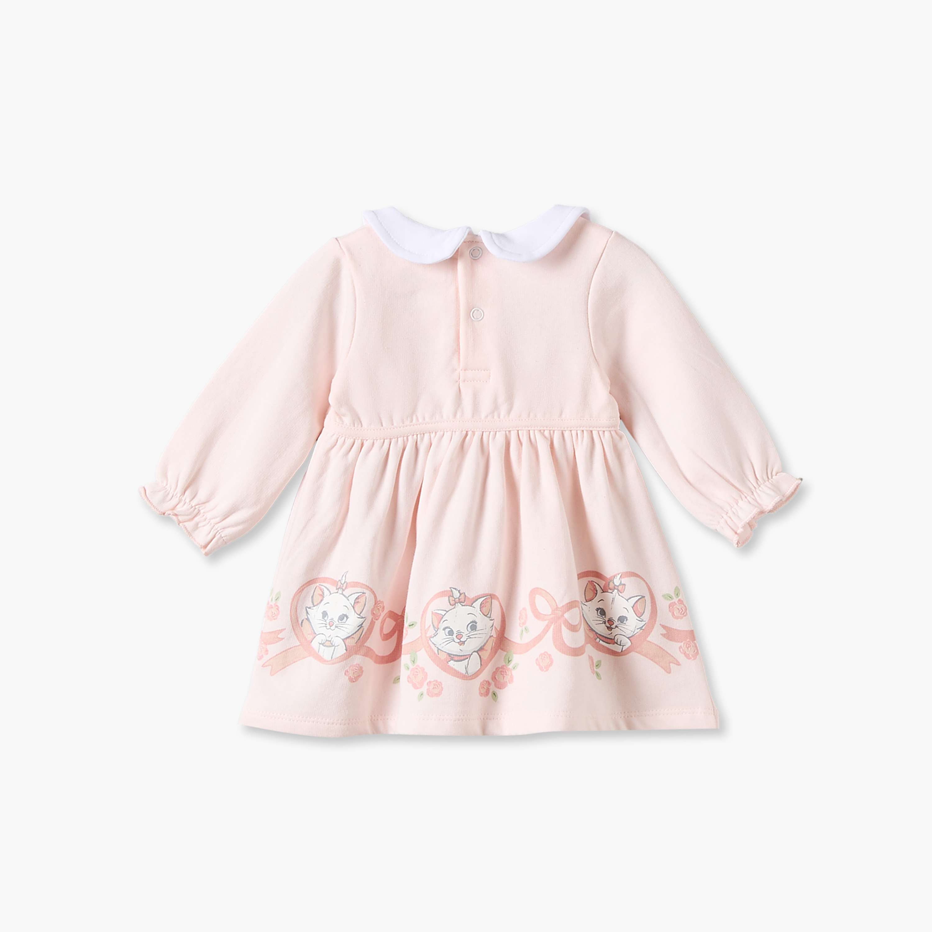 فستان بياقة بيتر بان وأكمام طويلة بطول الركبة بطبعات ماري من ديزني-baby-girls-clothing-winterwear-dresses-image-2