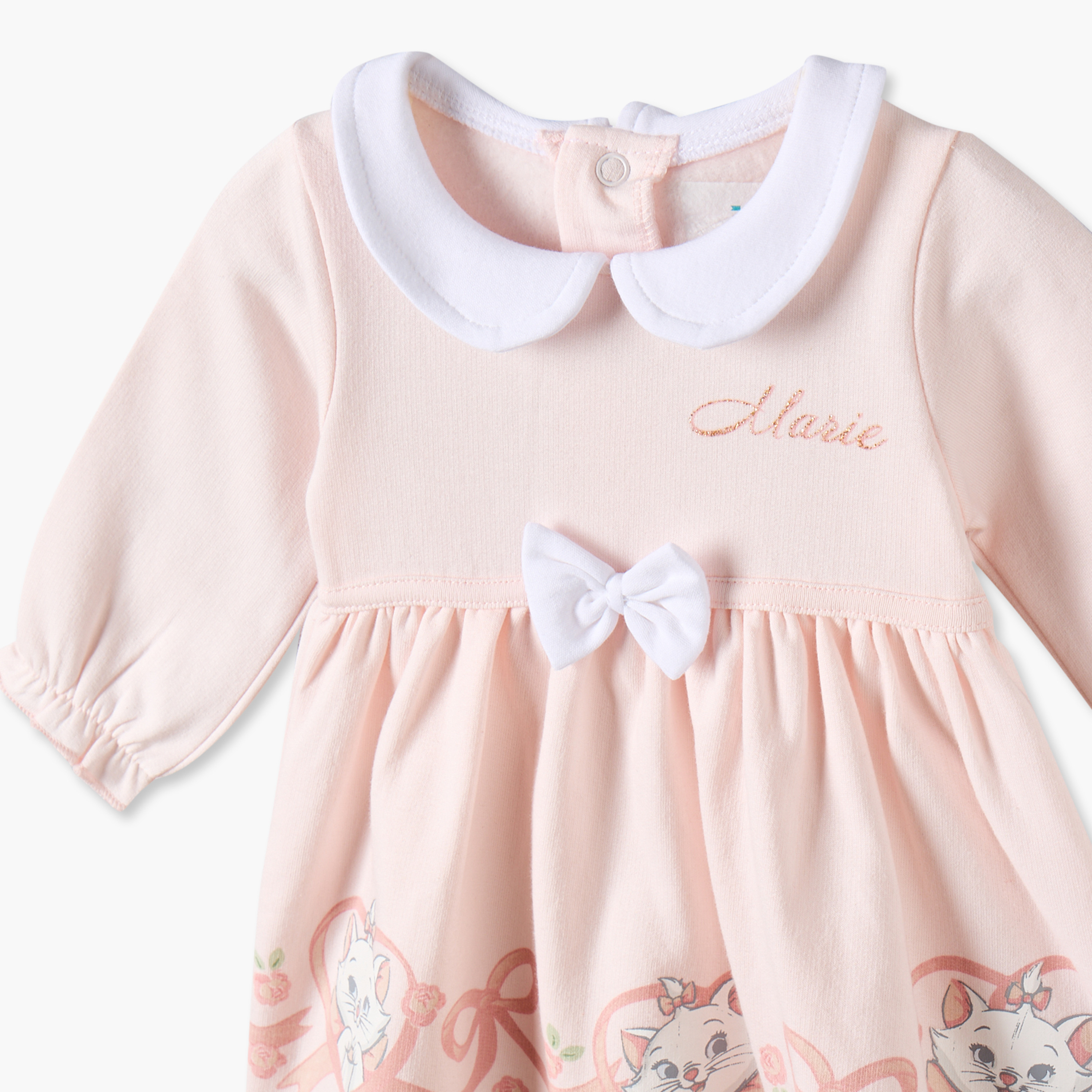 فستان بياقة بيتر بان وأكمام طويلة بطول الركبة بطبعات ماري من ديزني-baby-girls-clothing-winterwear-dresses-image-3