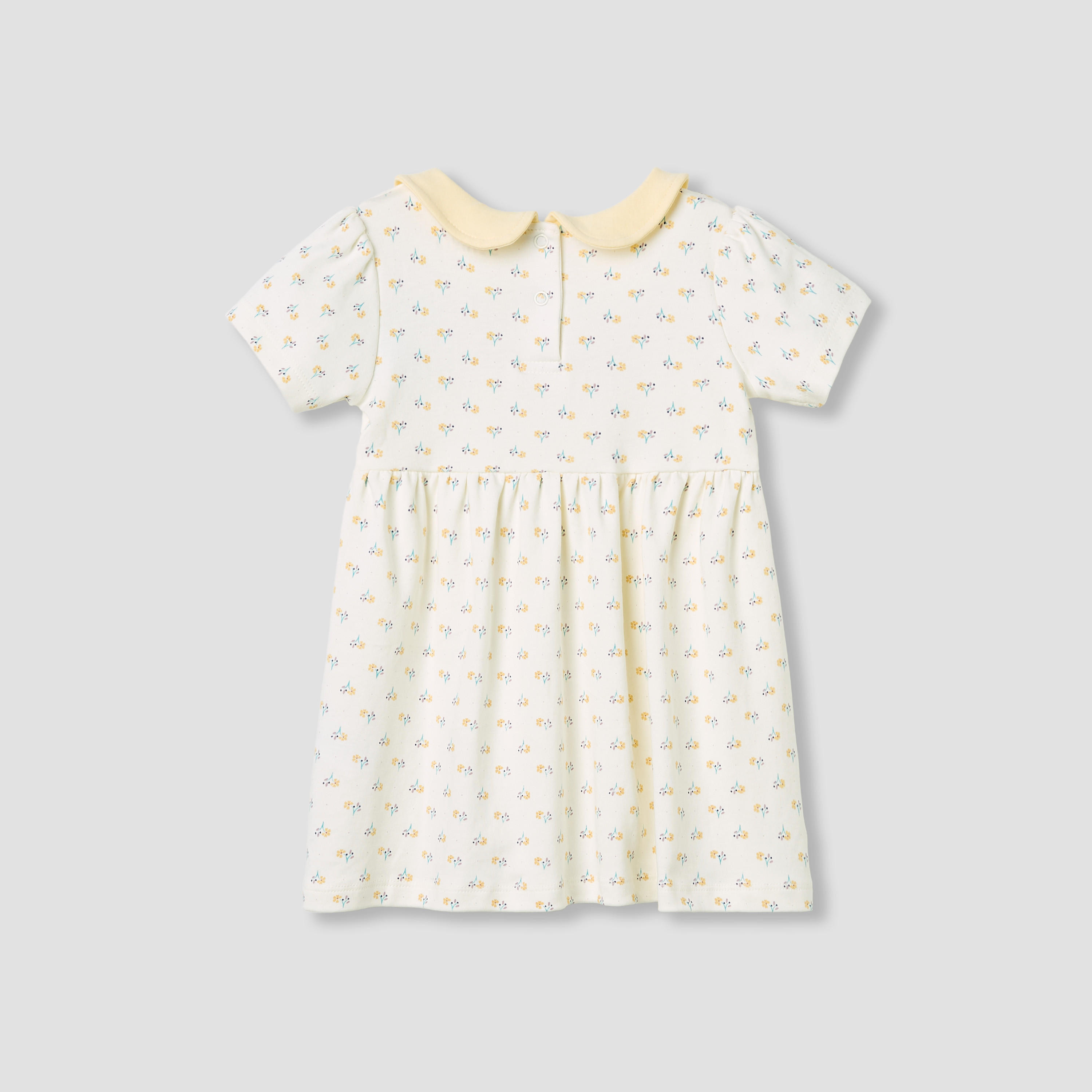 Juniors Floral Print Collared Dress with Short Sleeves-baby-girls-clothing-dressesandjumpsuits-image-3