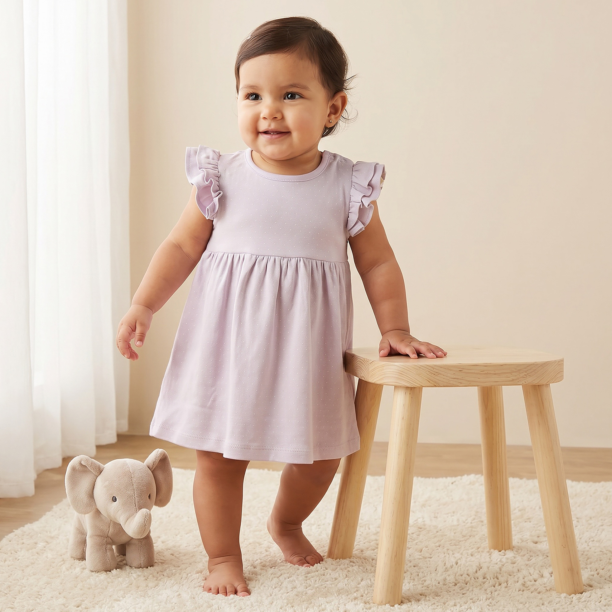 Juniors Polka Dot Print Cap Sleeve Dress-baby-girls-clothing-dressesandjumpsuits-image-1