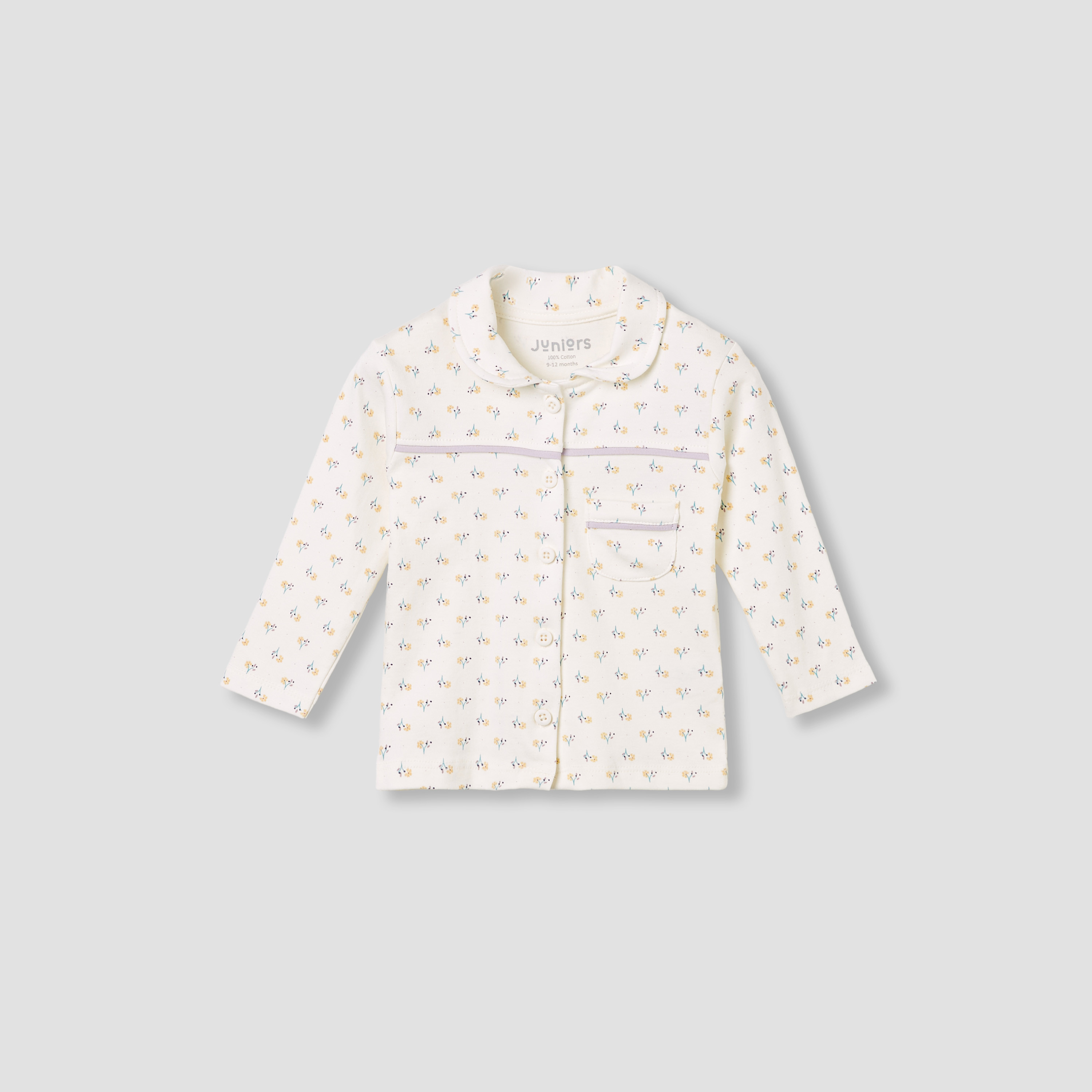 Juniors Floral Print Shirt and Pyjama Set-baby-girls-clothing-nightwear-pyjamasets-image-3
