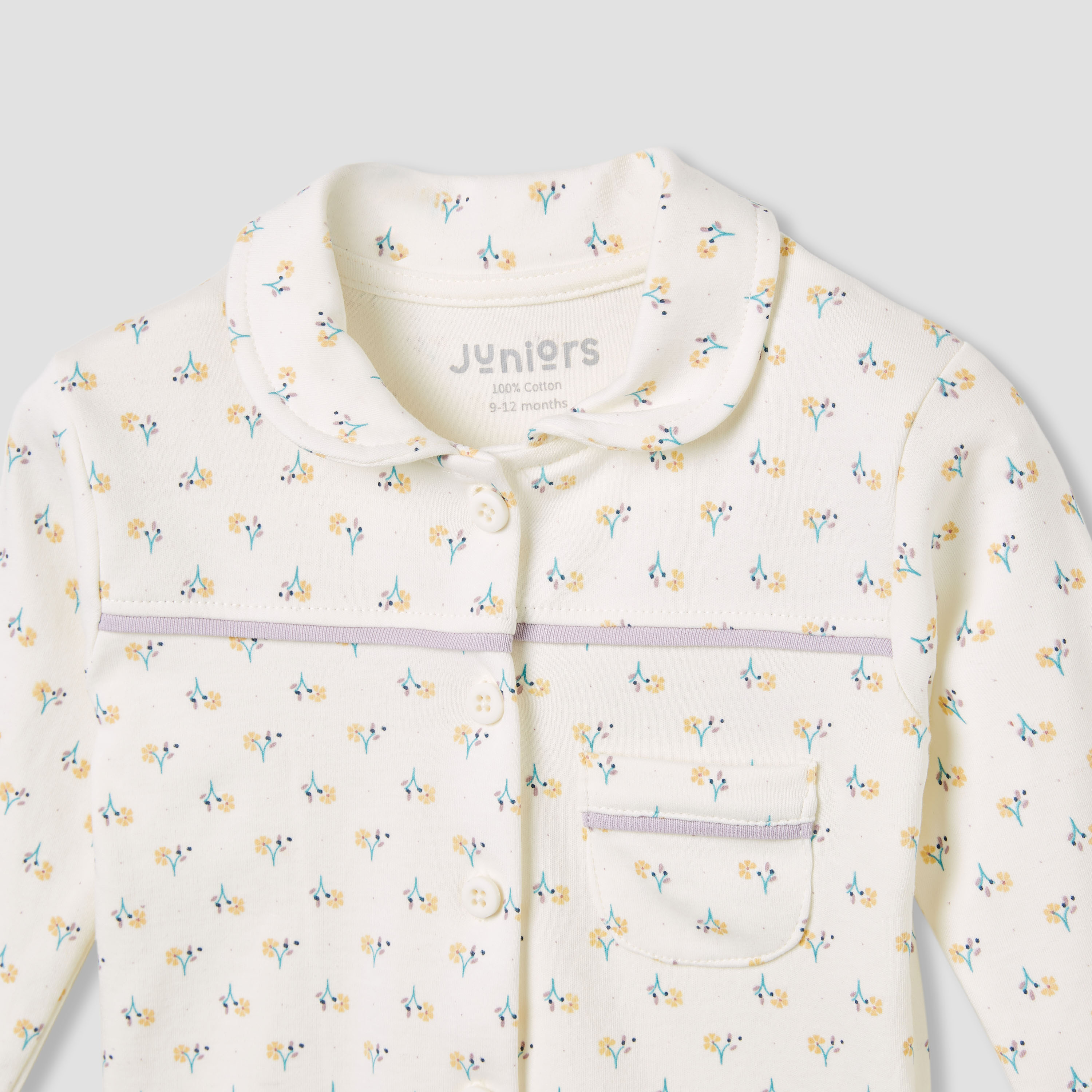 Juniors Floral Print Shirt and Pyjama Set-baby-girls-clothing-nightwear-pyjamasets-image-5