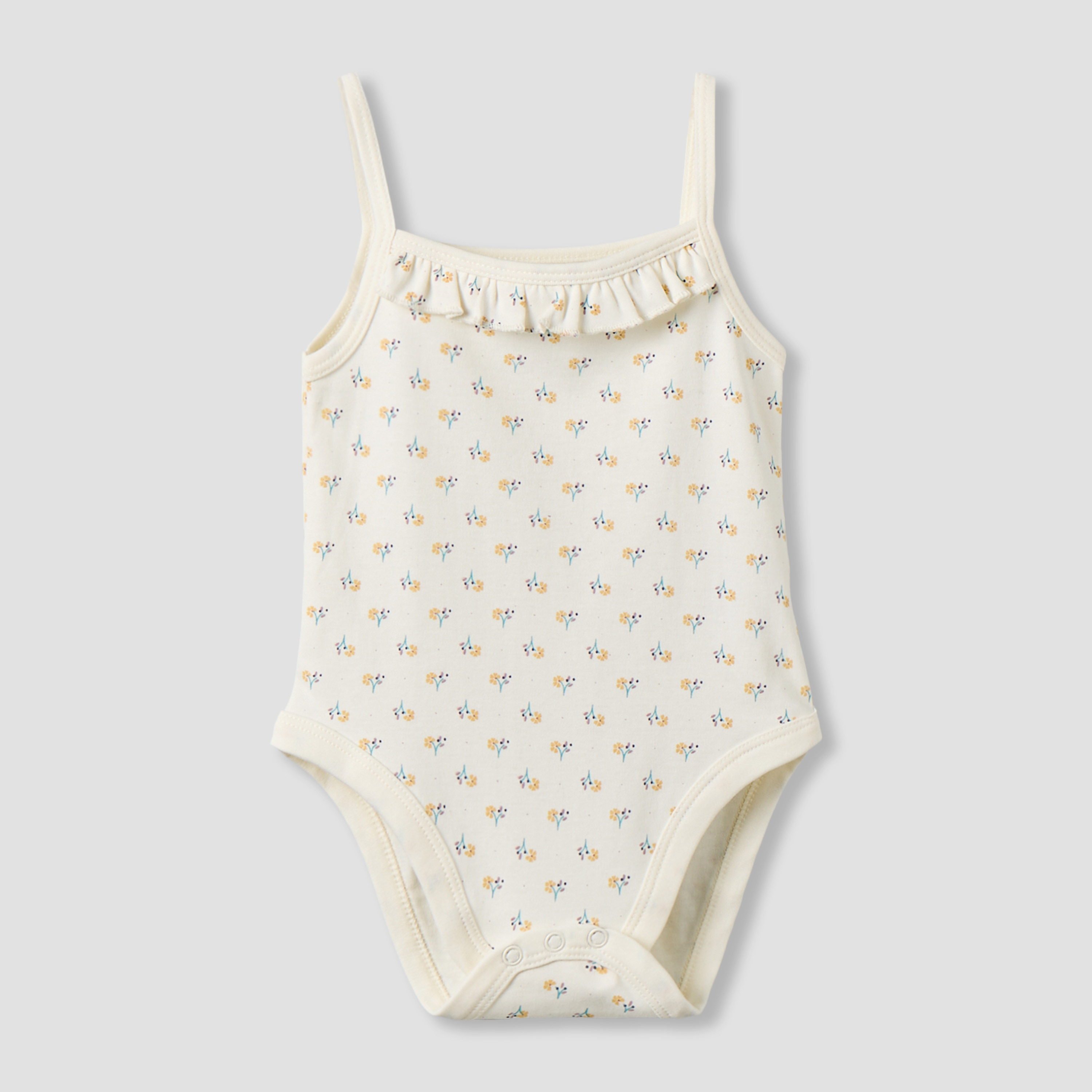 Juniors Printed Strappy Bodysuit with Button Closure - Set of 2-baby-girls-clothing-bodysuits-image-2