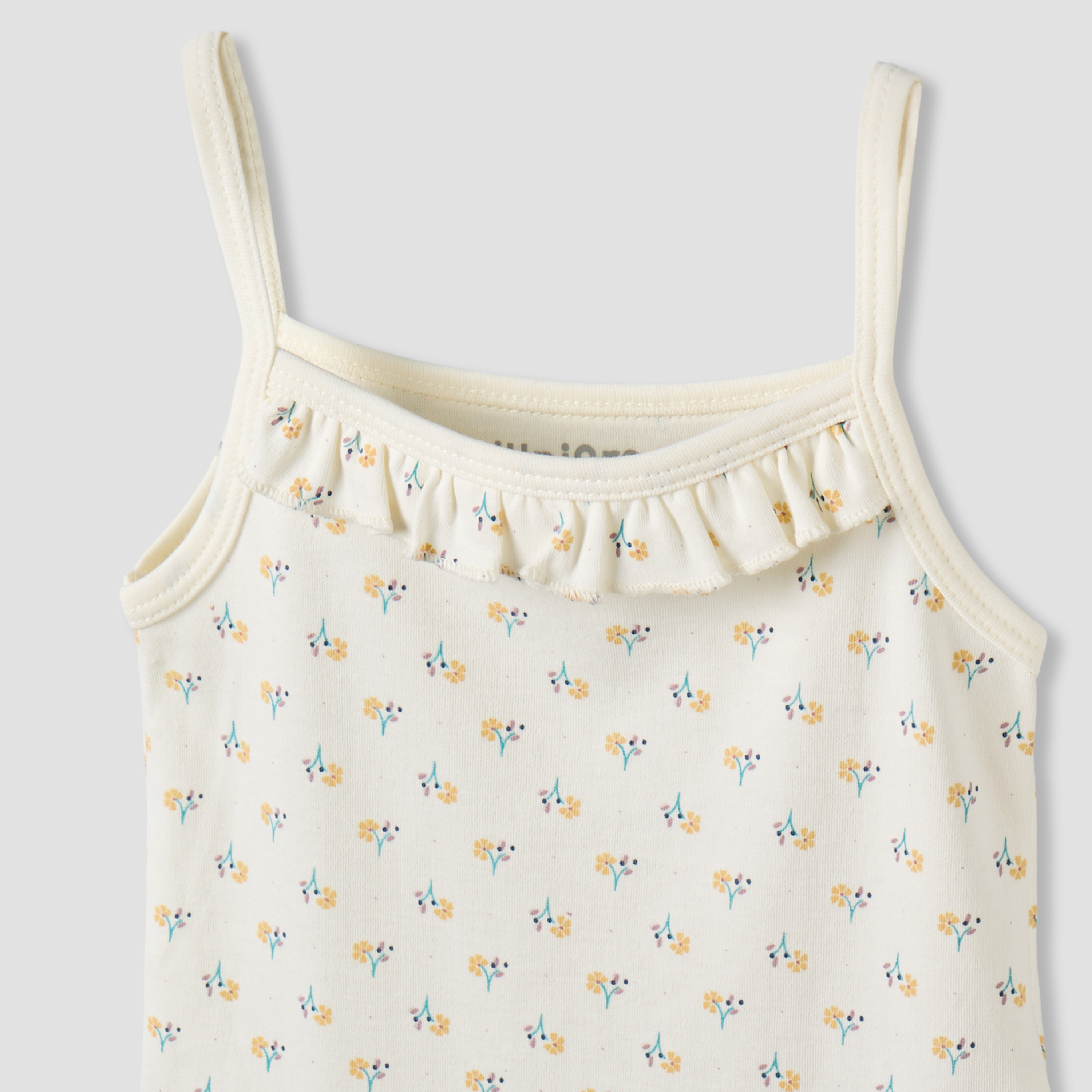 Juniors Printed Strappy Bodysuit with Button Closure - Set of 2-baby-girls-clothing-bodysuits-image-5