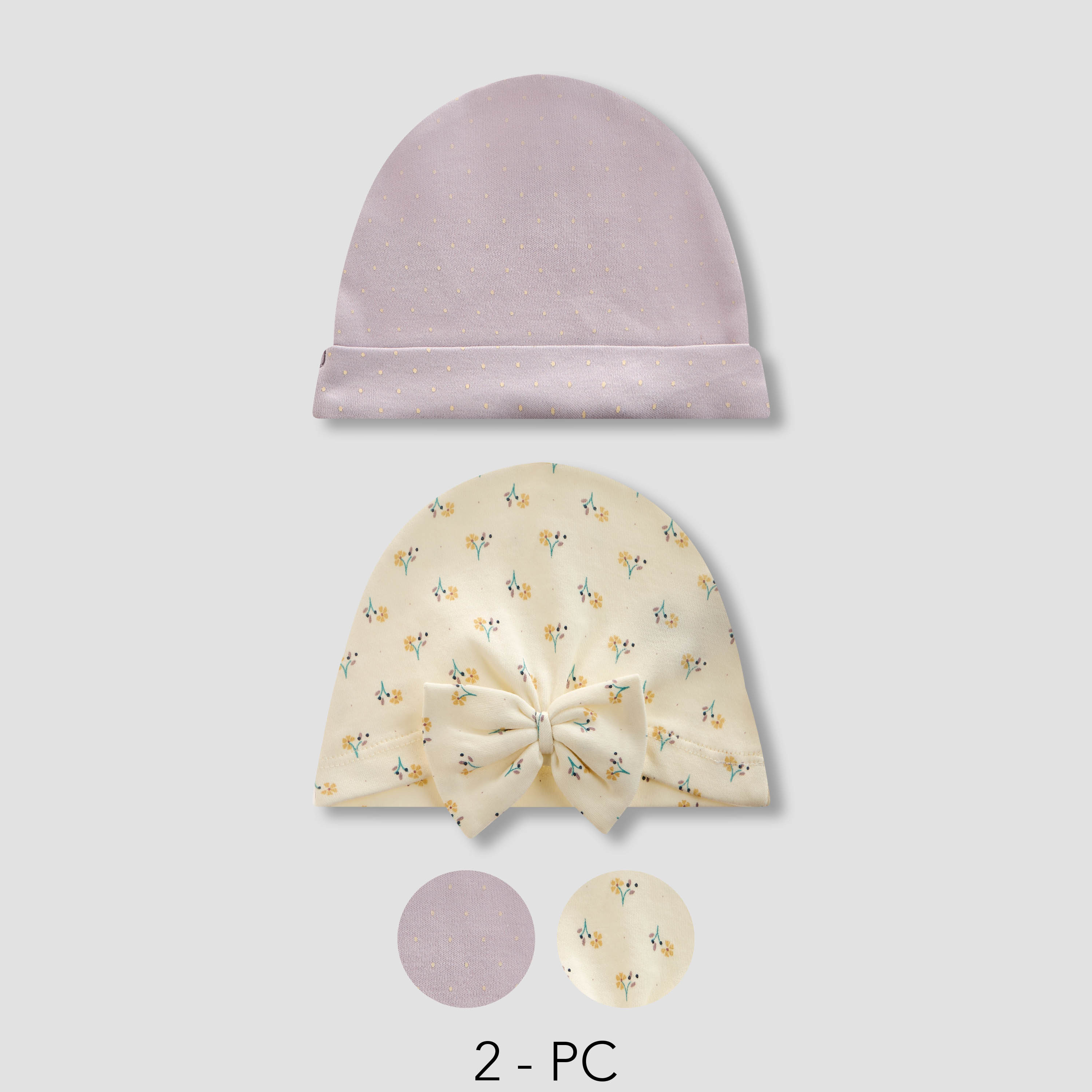 Juniors Printed Beanie - Set of 2-baby-girls-accessories-caps-image-1