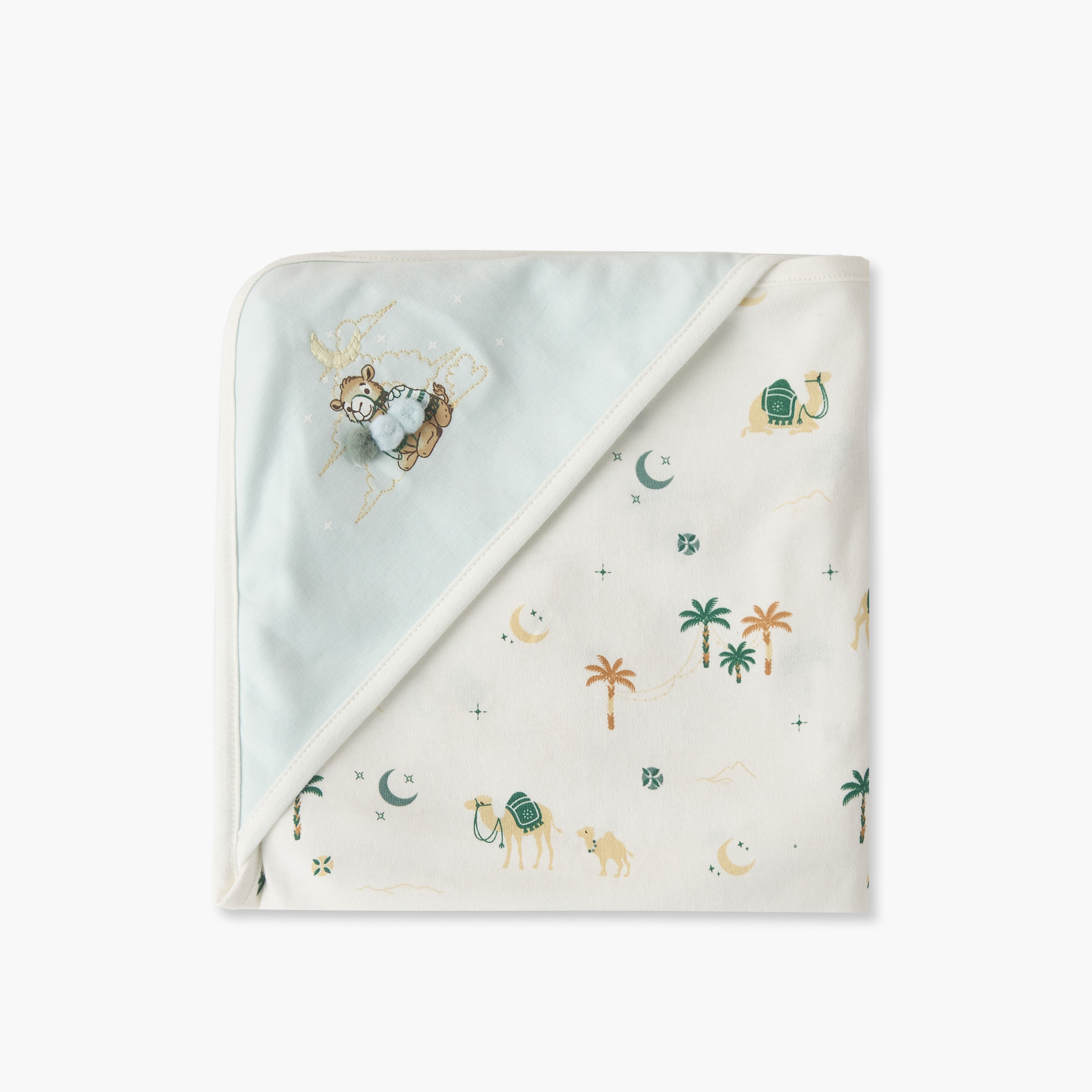 بطانية قطن لحديثي الولادة بغطاء رأس وطبعات صحراء من جونيورز-baby-nursery-blanketsandswaddles-receivingblankets-image-3