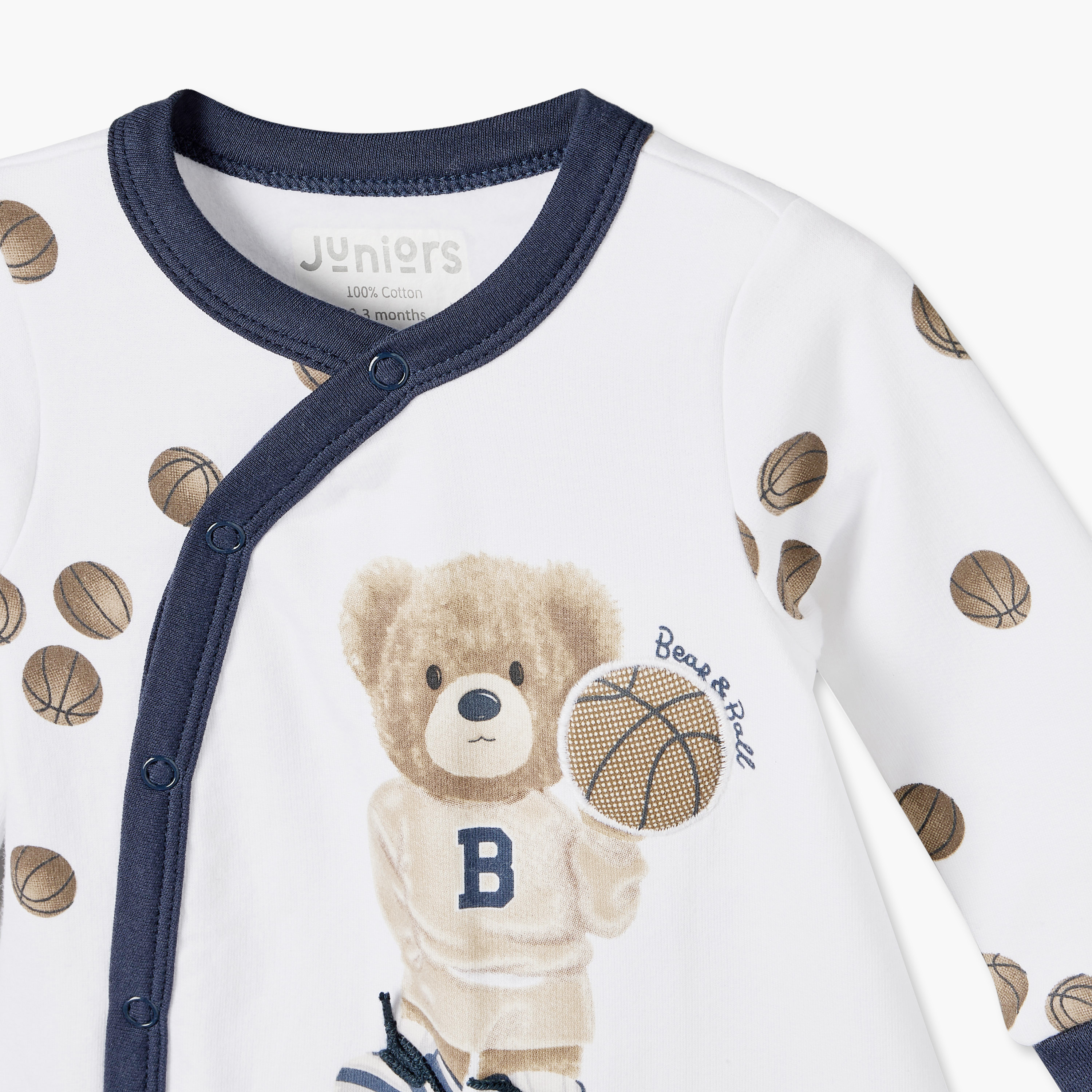 بدلة نوم قطنية بياقة ضيقة وأكمام طويلة وأزرار إغلاق كبس من جونيورز-baby-boys-clothing-nightwear-sleepsuits-image-3