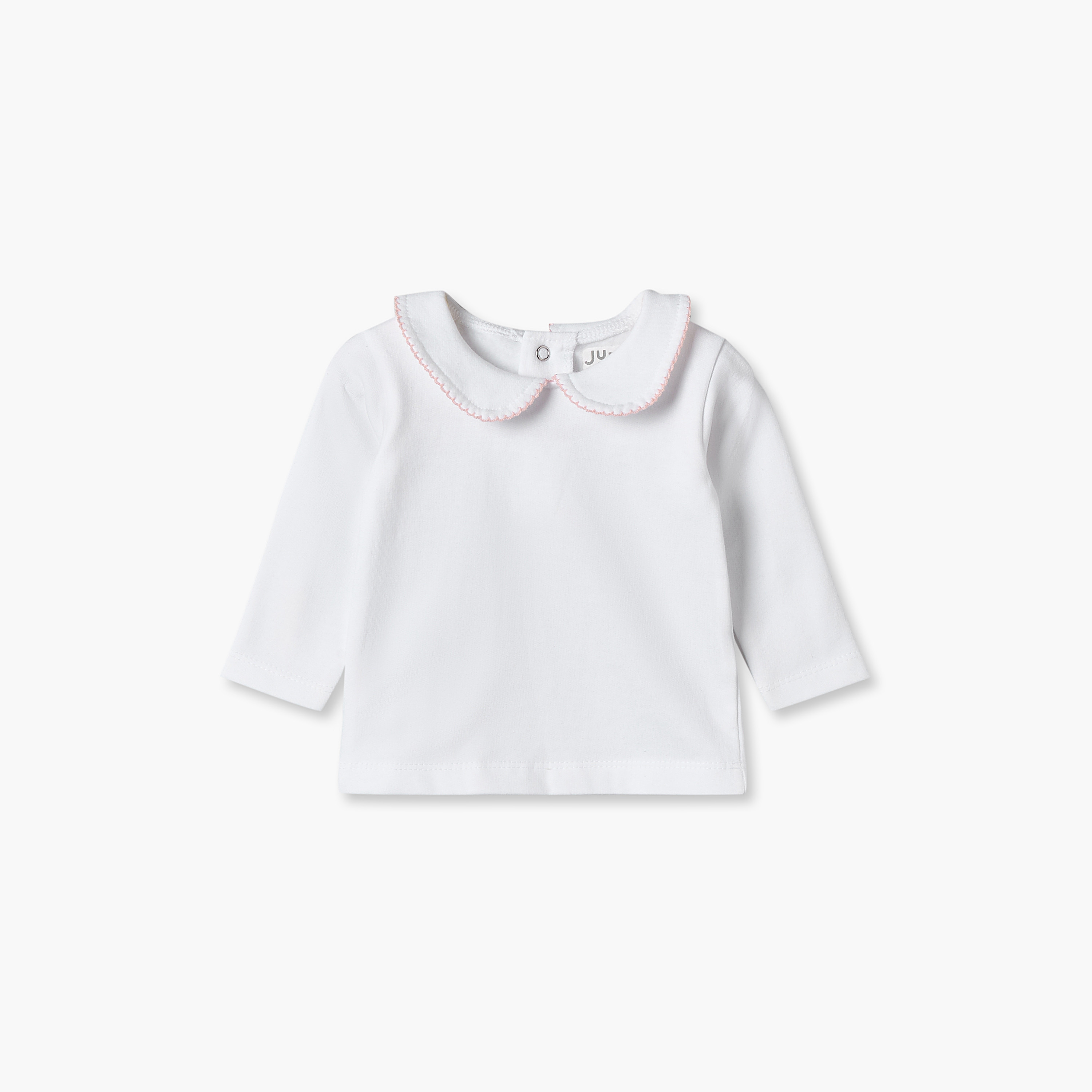 Juniors Peter Pan Collar Long Sleeves Knee Length Pinafore Dress with T-shirt-baby-girls-clothing-winterwear-dresses-image-4