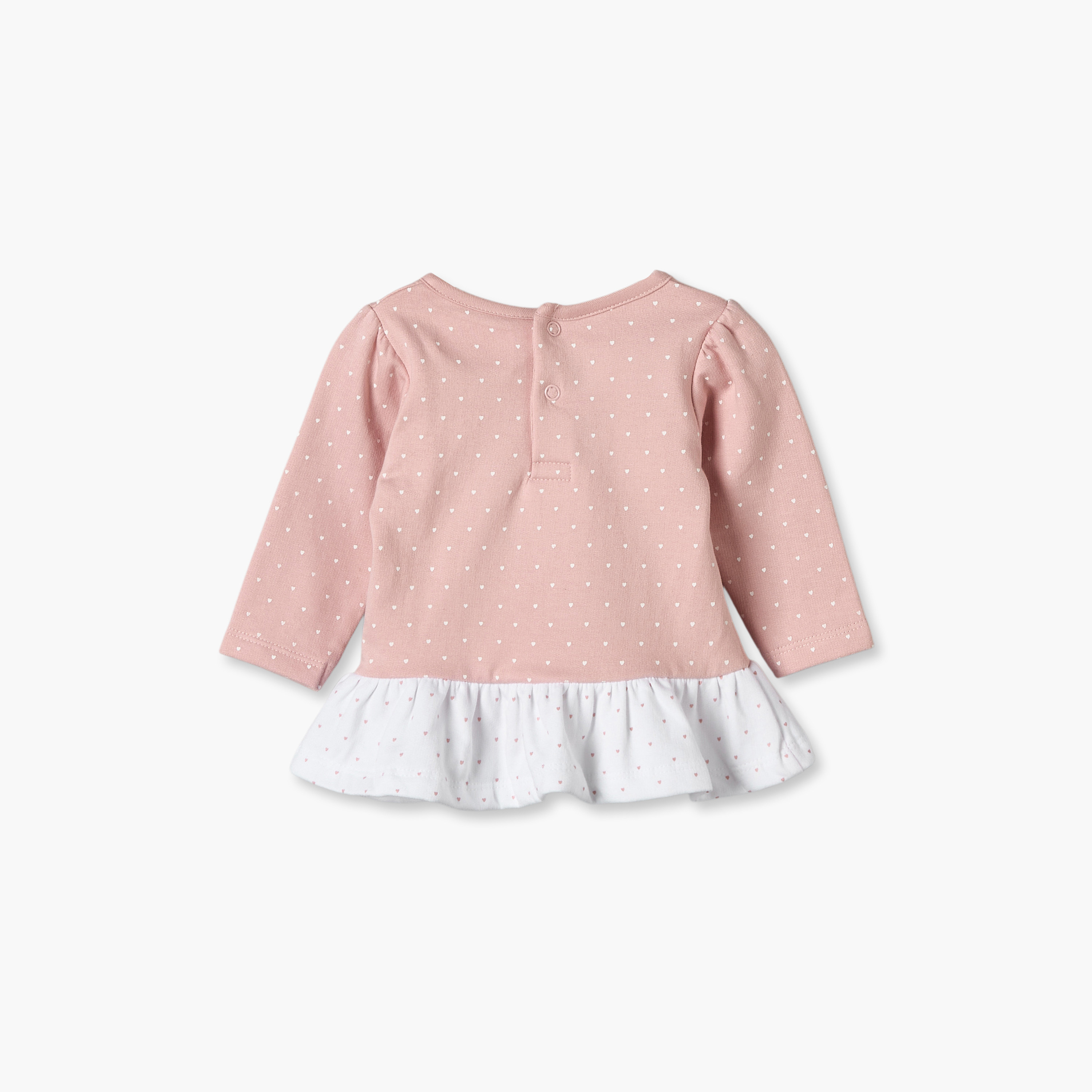 طقم بيجاما قطن بياقة ضيقة وأكمام طويلة وطبعات منقطة من جونيورز-baby-girls-clothing-winterwear-pyjamasets-image-4
