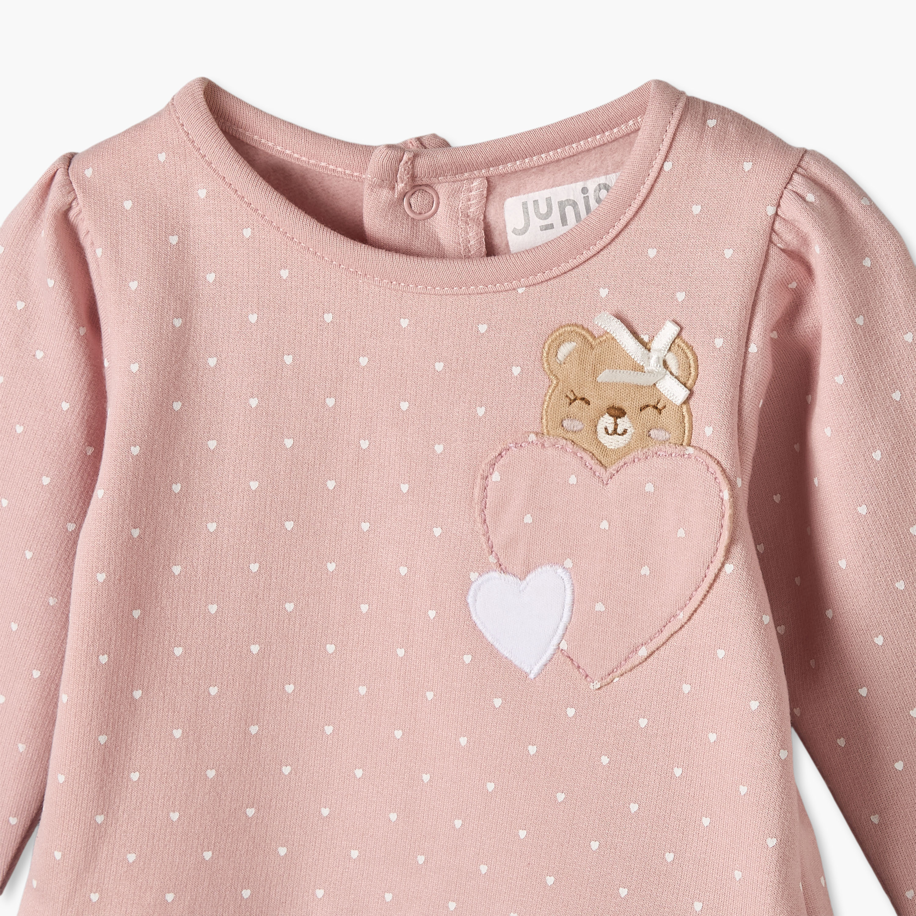 طقم بيجاما قطن بياقة ضيقة وأكمام طويلة وطبعات منقطة من جونيورز-baby-girls-clothing-winterwear-pyjamasets-image-6