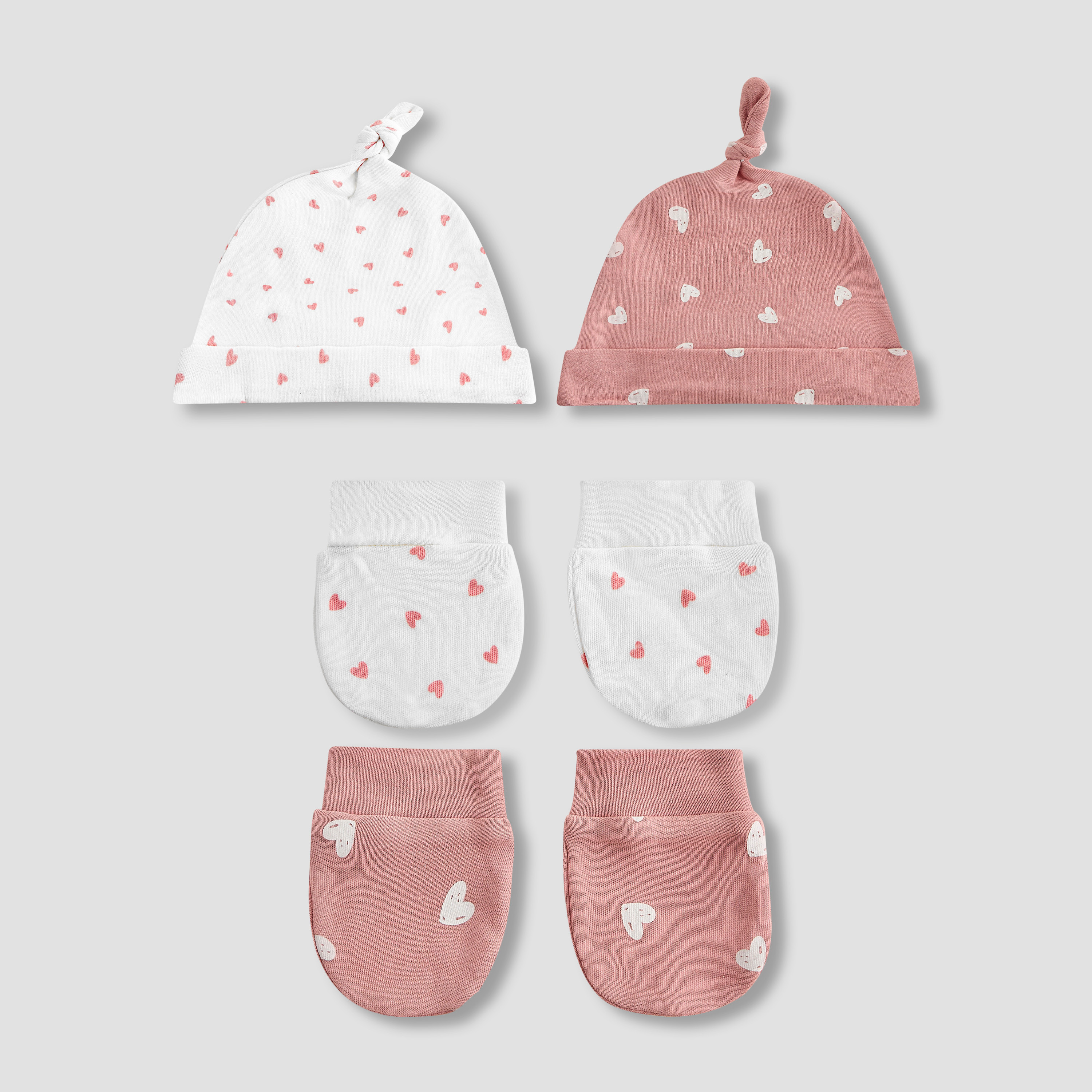 طقم قبعات وقفازات 4 قطع من جونيورز - من عمر 0 إلى 36 شهرًا-baby-girls-clothing-winterwear-winteraccessories-image-1