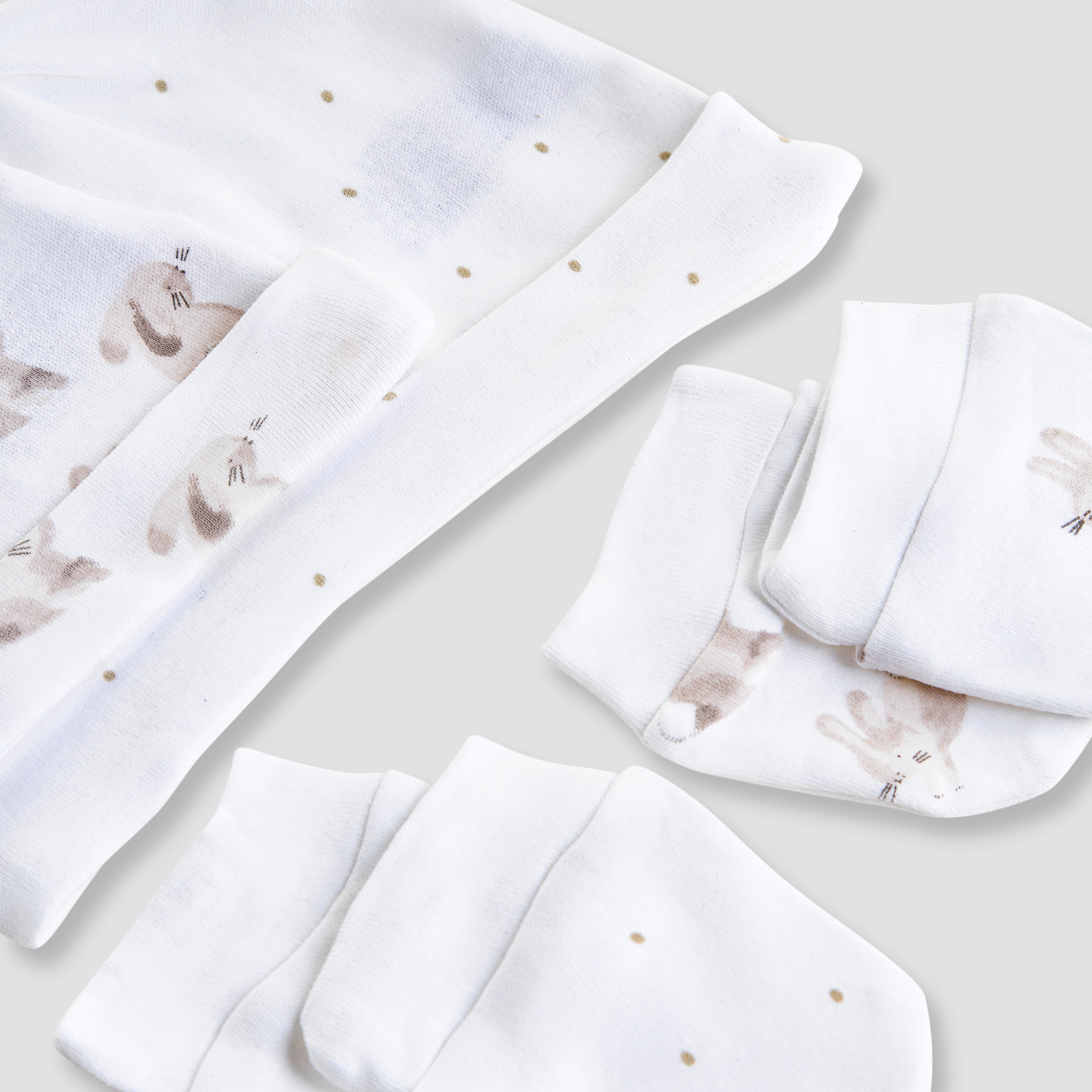 Set of 4 Juniors Cap with Mittens, 0-36 months-baby-girls-accessories-caps-image-9