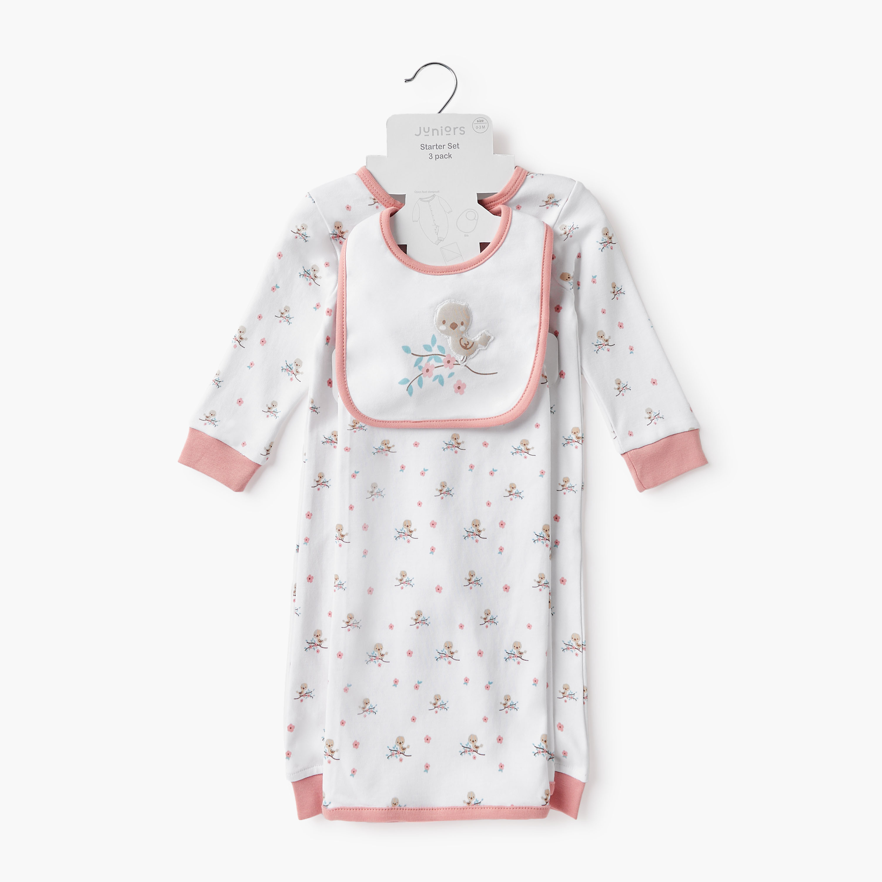 Juniors Printed Sleepsuit with Bib and Receiving Blanket-baby-girls-clothing-setsandcoords-image-7