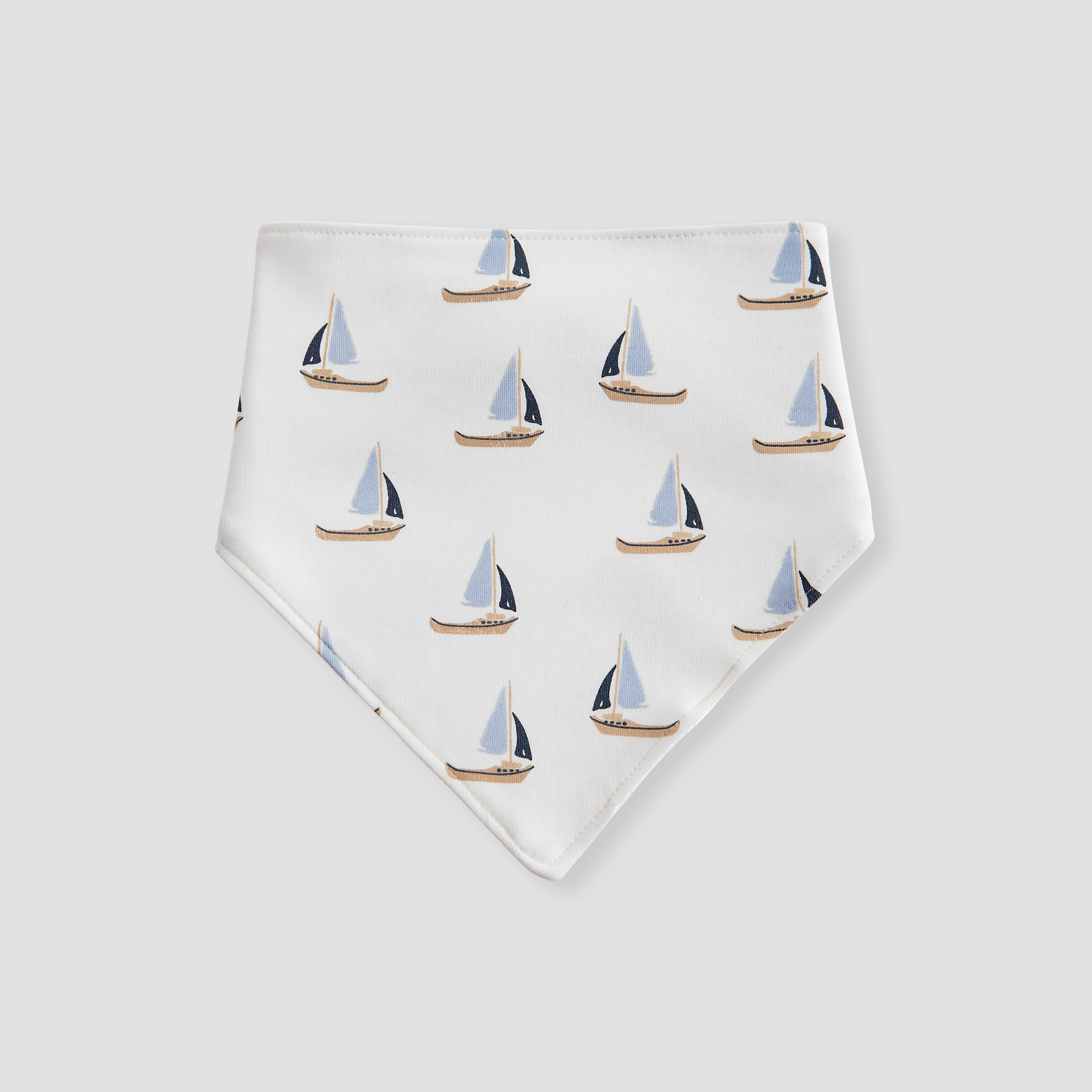 Juniors Sailboat Print Bib with Button Closure - Set of 5-baby-feeding-bibs-image-3