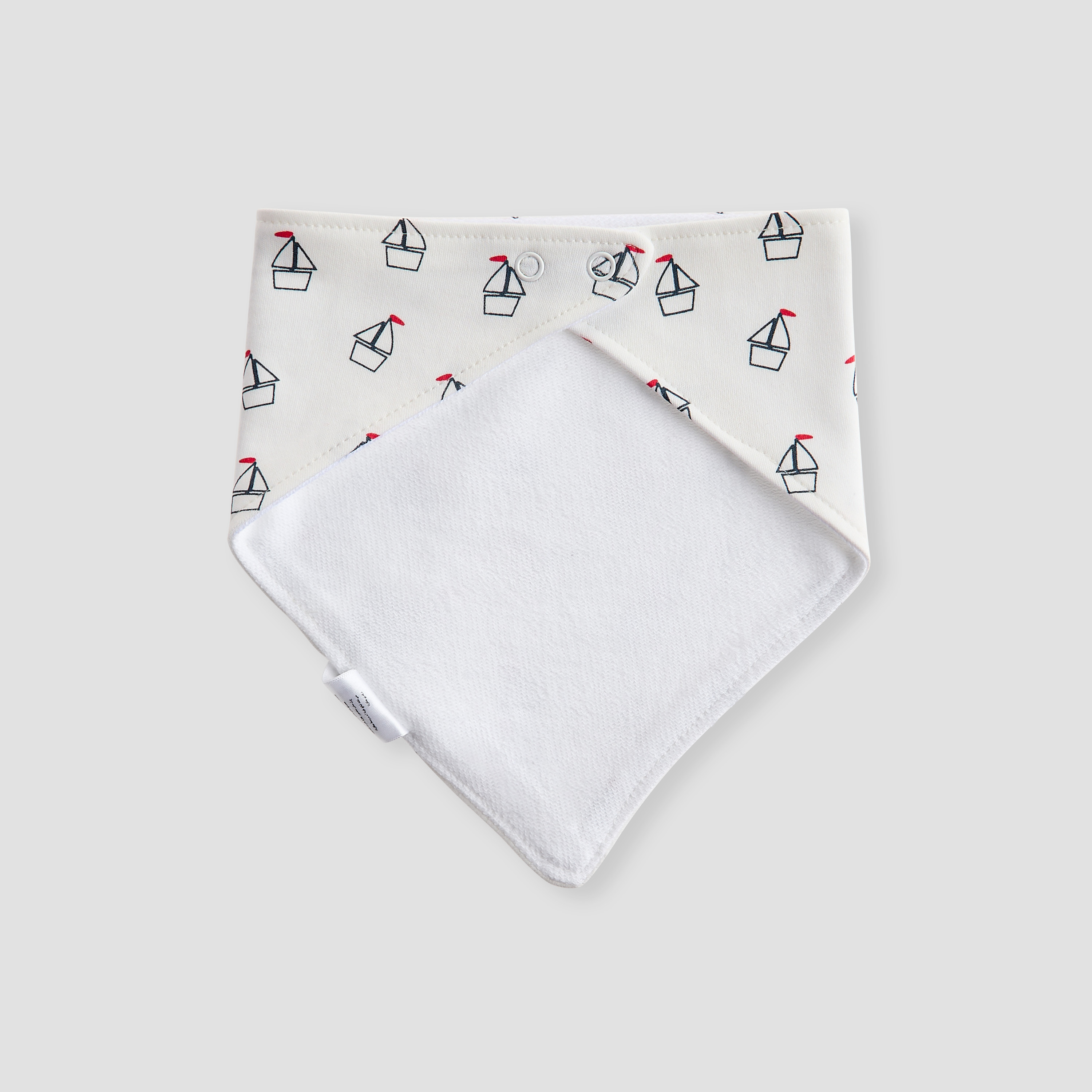 Juniors Sailboat Print Bib with Button Closure - Set of 5-baby-feeding-bibs-image-7