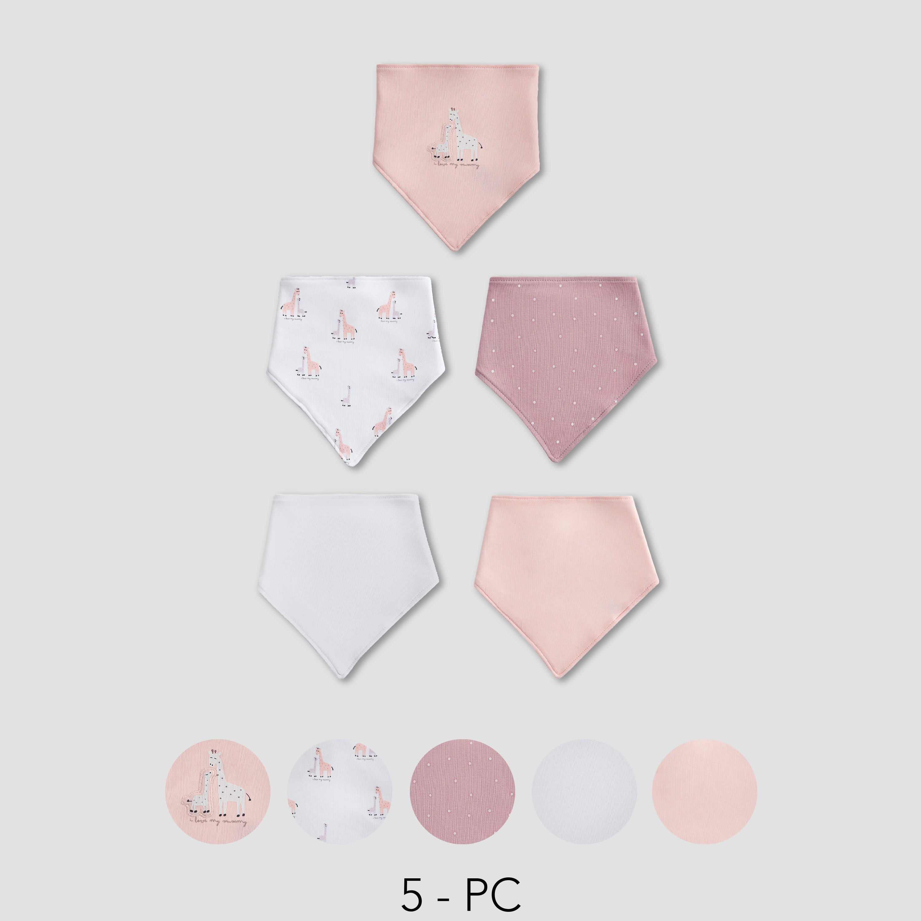 Juniors Printed Bib with Button Closure - Set of 5-baby-feeding-bibs-image-1