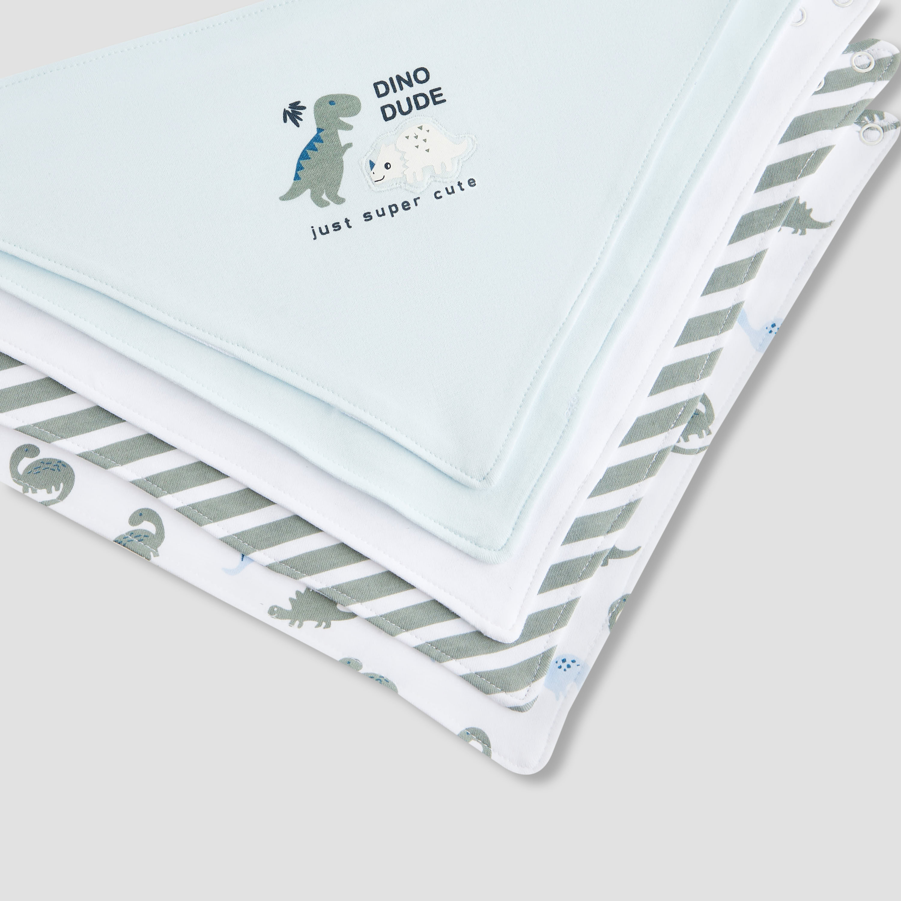 Juniors Baby Bib with Snap Button Closure - Cotton - 5-Piece Set-baby-feeding-bibs-image-7