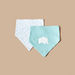 Juniors Elephant Print Cotton Bib with Button Closure - Set of 2-Bibs and Burp Cloths-thumbnailMobile-0