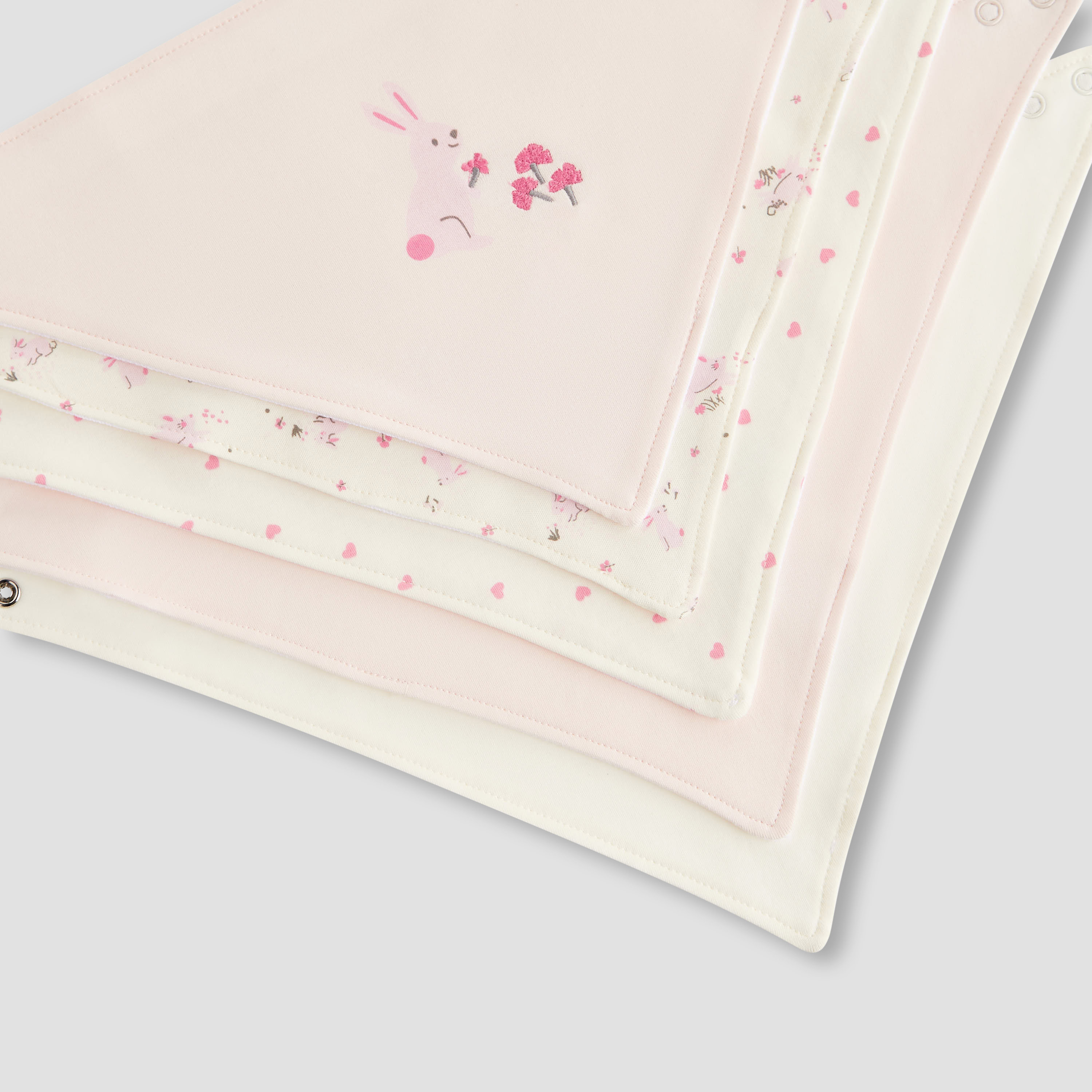 Juniors Baby Bib with Snap Button Closure - Cotton - 5-Piece Set-baby-feeding-bibs-image-8