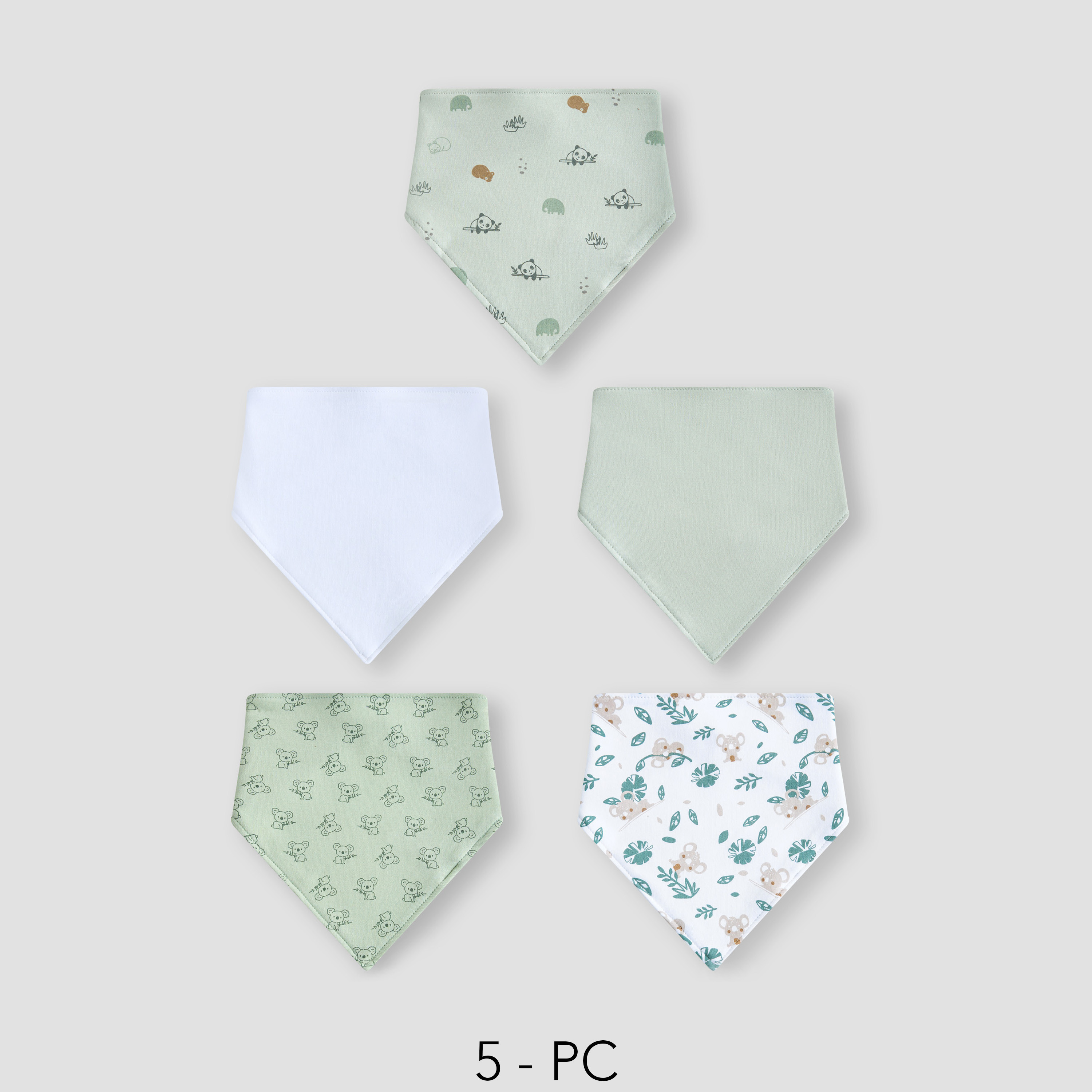 Juniors Assorted Cotton Bib with Button Closure - Set of 5-baby-feeding-bibs-image-1