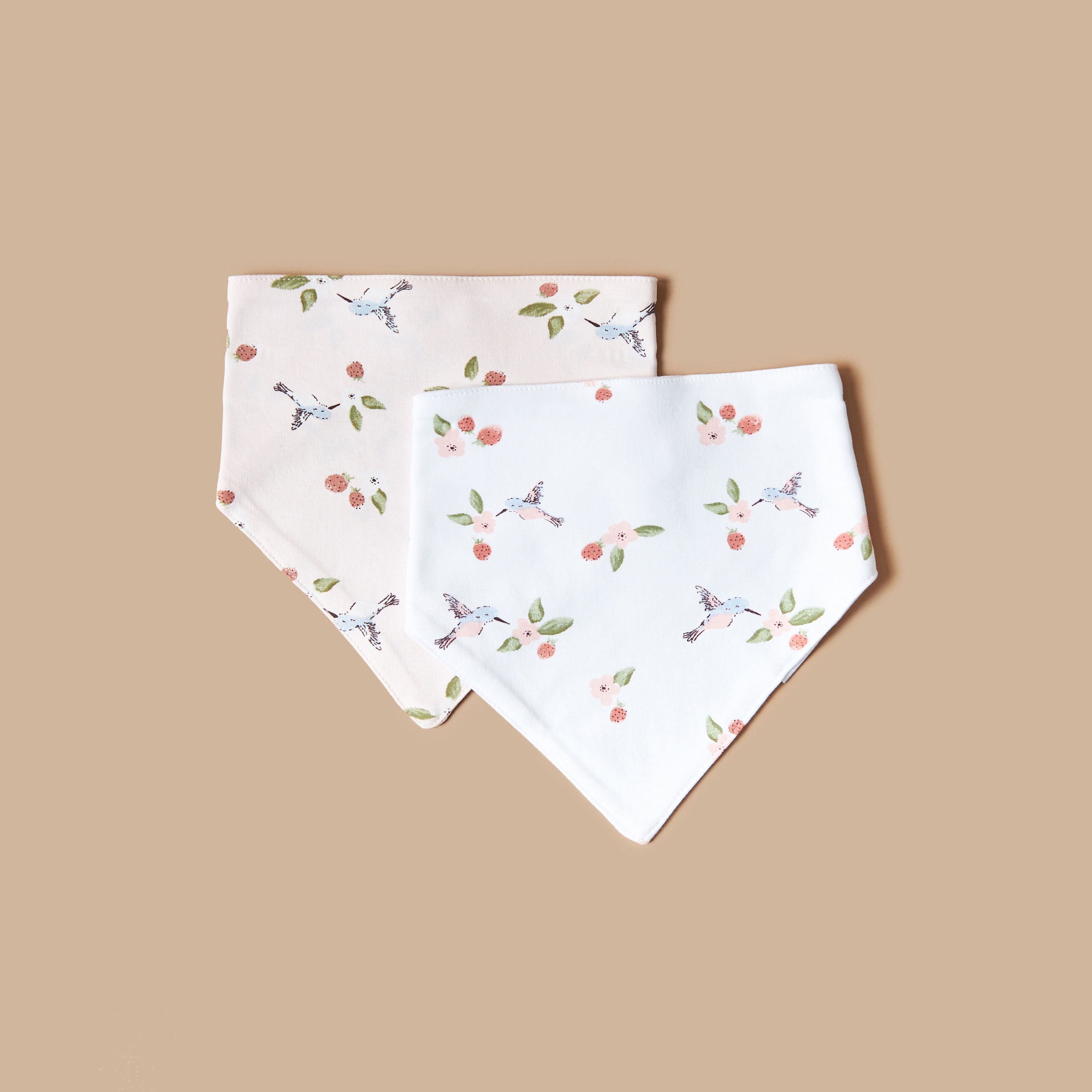 Juniors All-Over Strawberry Print Bib with Button Closure - Set of 2-baby-feeding-bibs-image-1
