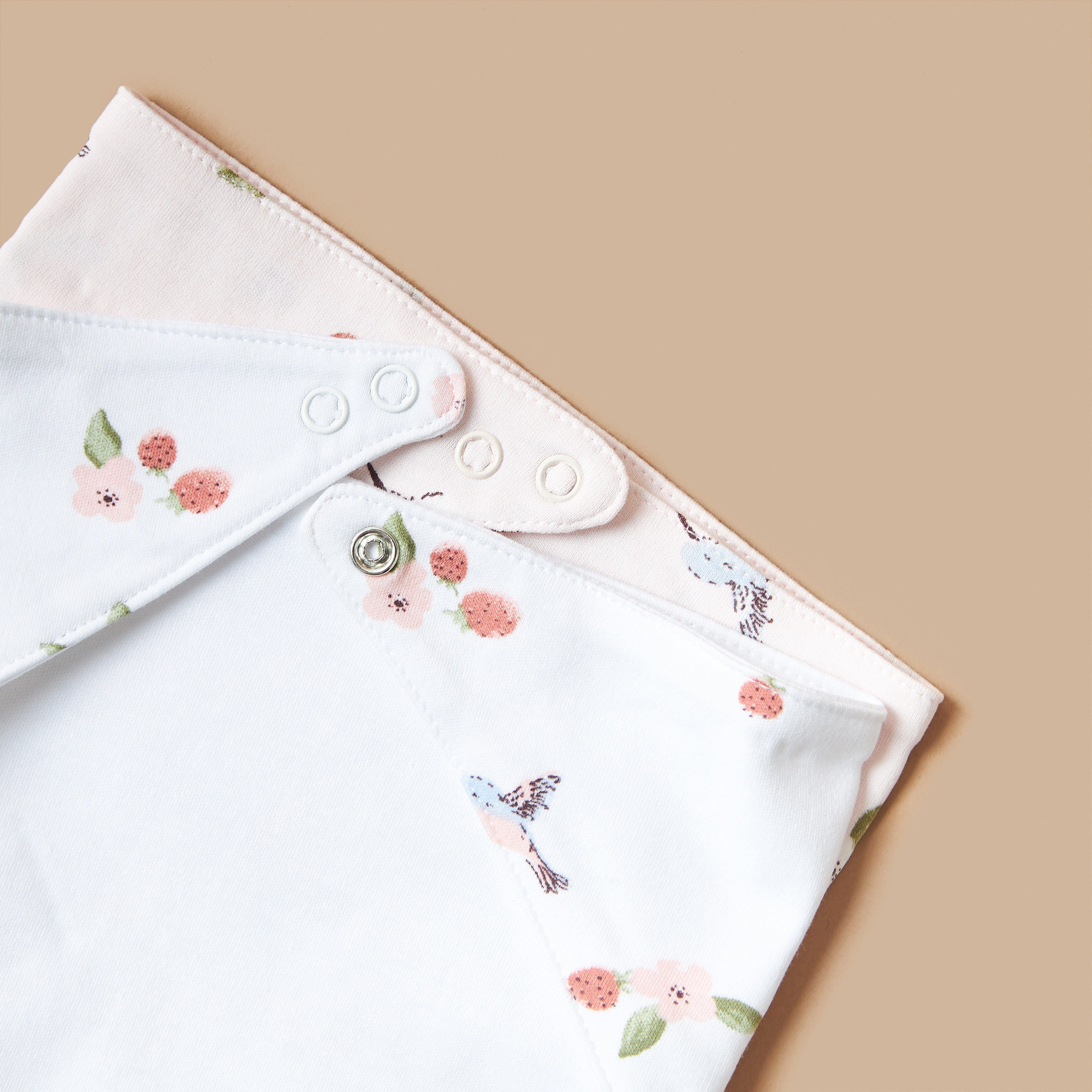 Juniors All-Over Strawberry Print Bib with Button Closure - Set of 2-baby-feeding-bibs-image-5