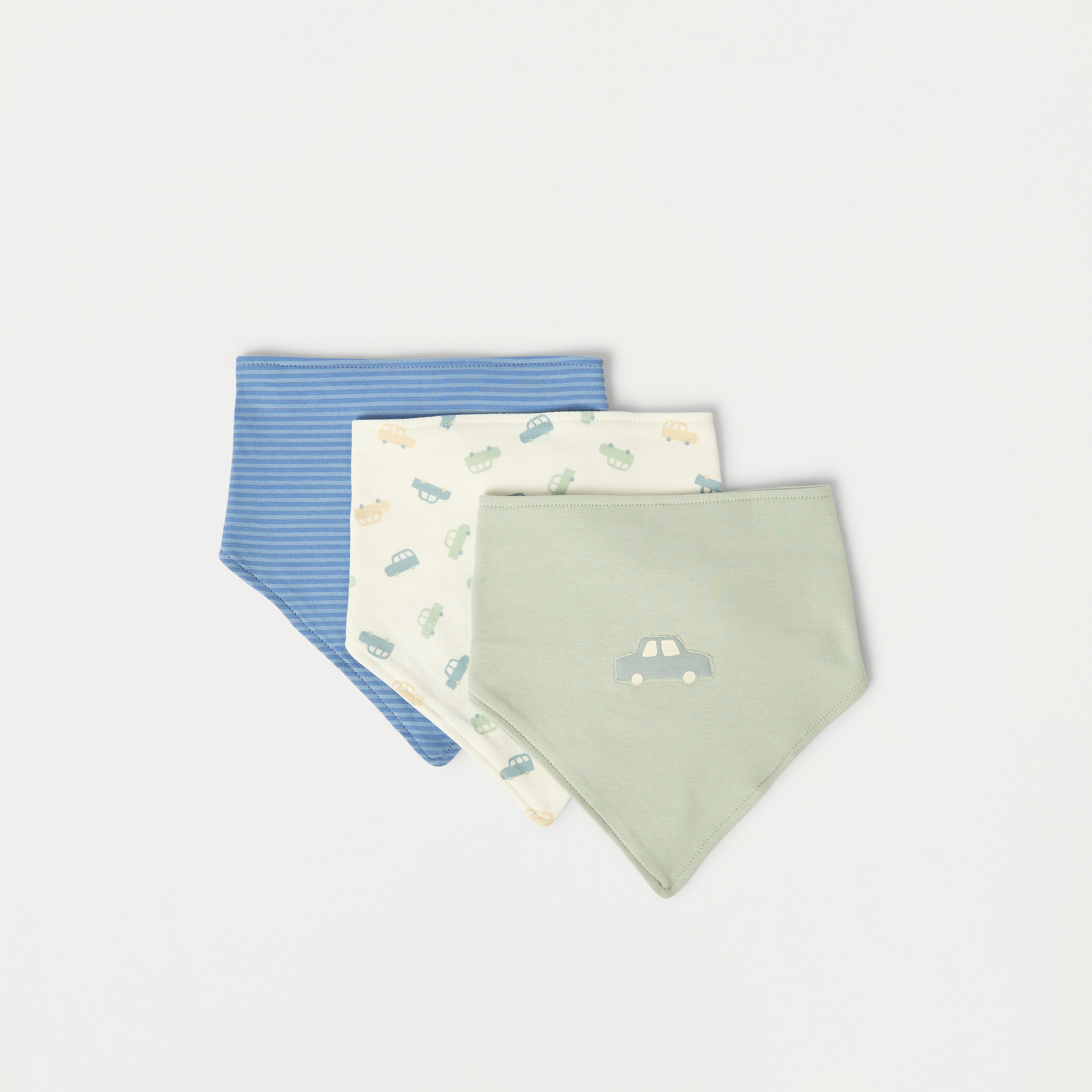 Juniors Assorted Muslin Bib with Snap Button Closure - Set of 3-baby-feeding-bibs-image-1
