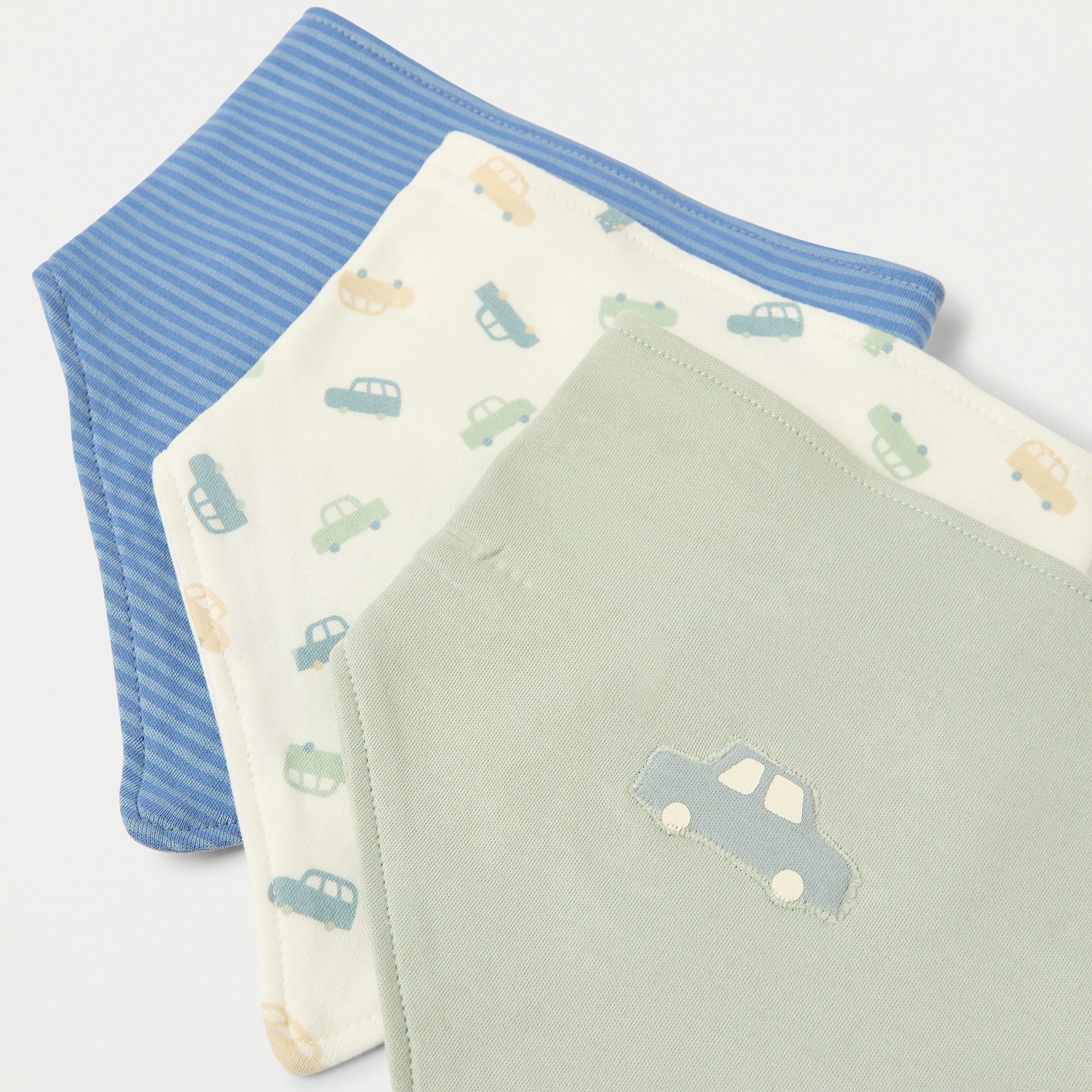 Juniors Assorted Muslin Bib with Snap Button Closure - Set of 3-baby-feeding-bibs-image-5