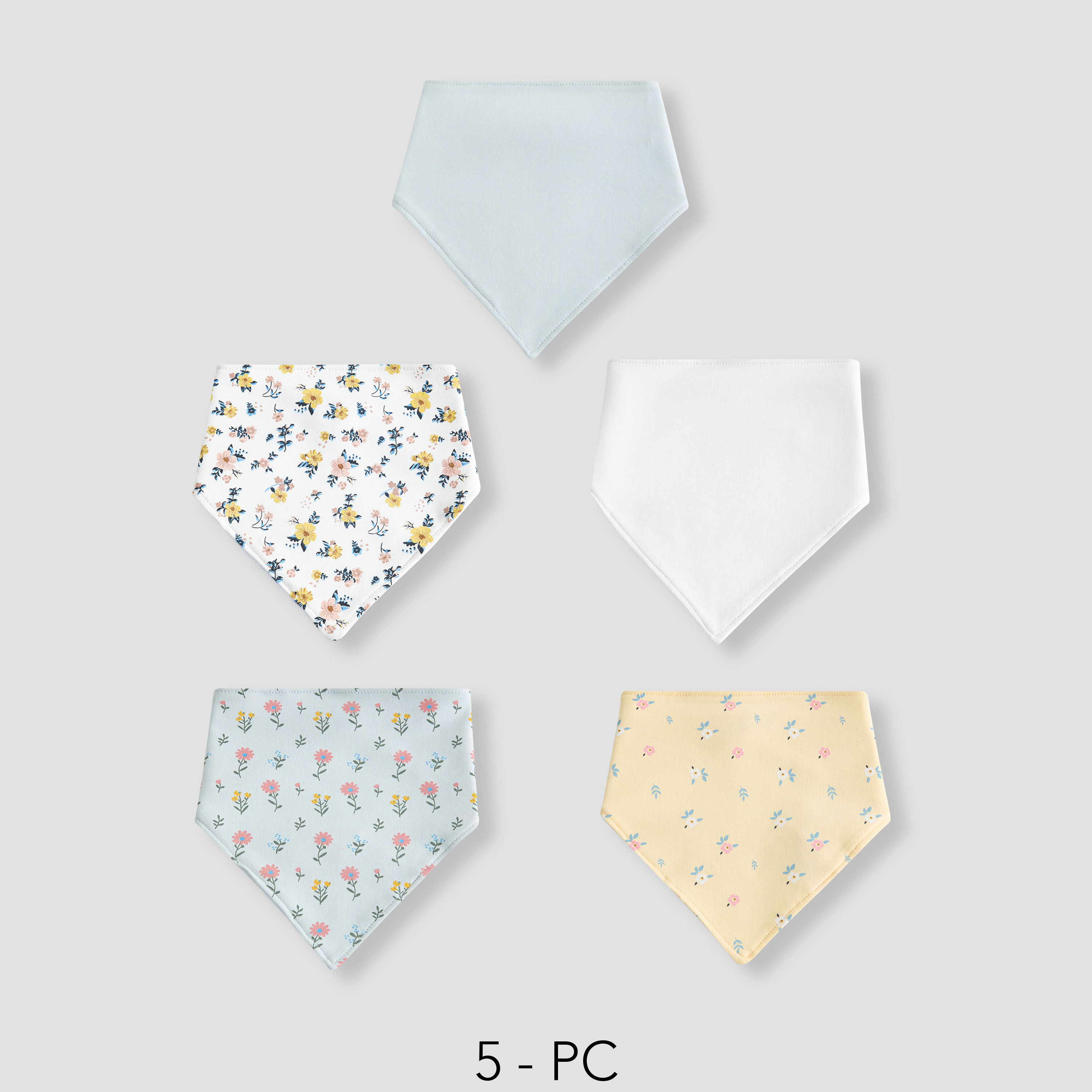 Juniors Assorted Cotton Bib with Button Closure - Set of 5-baby-feeding-bibs-image-1