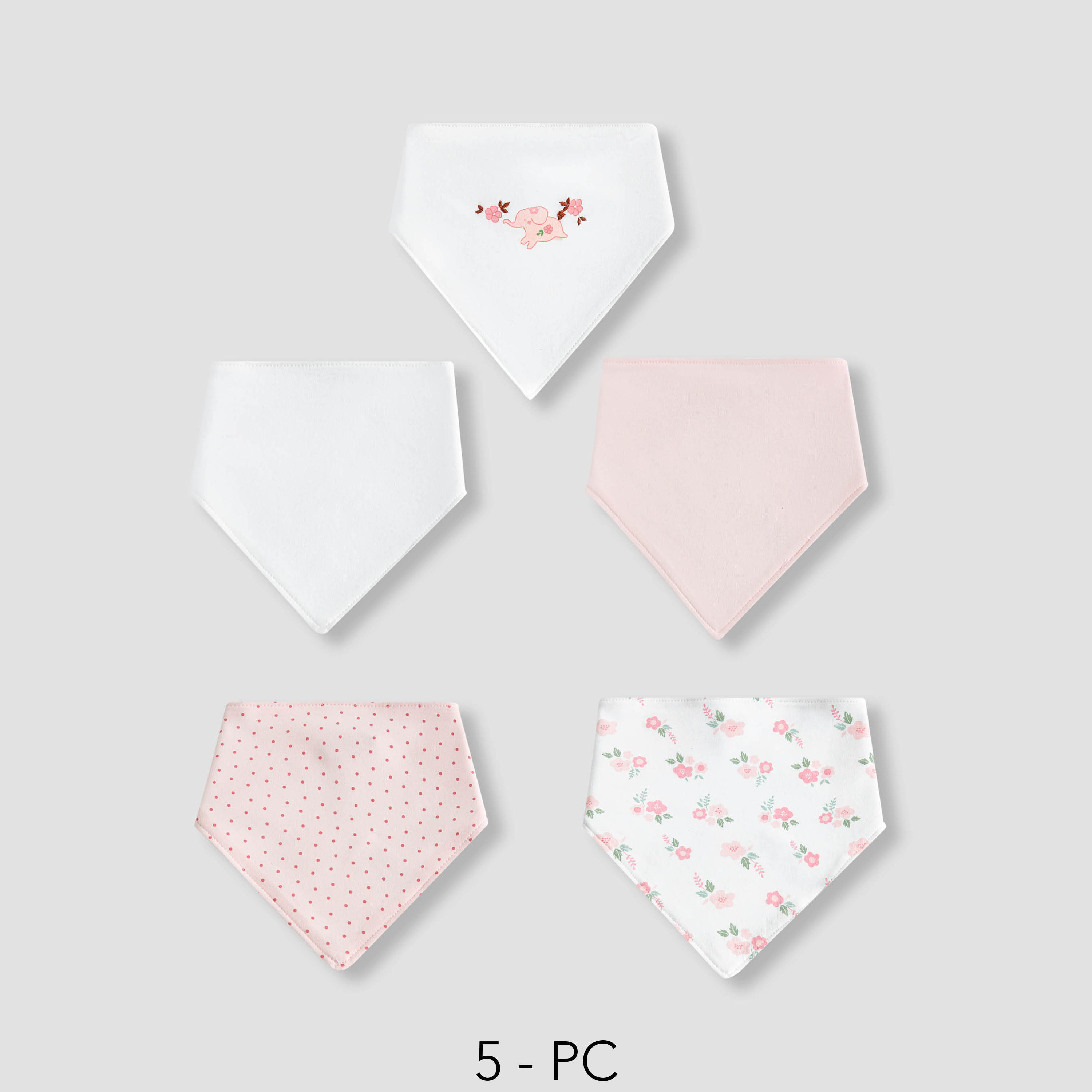 Juniors Baby Bib with Assorted Prints - Cotton - Set of 5-baby-feeding-bibs-image-1