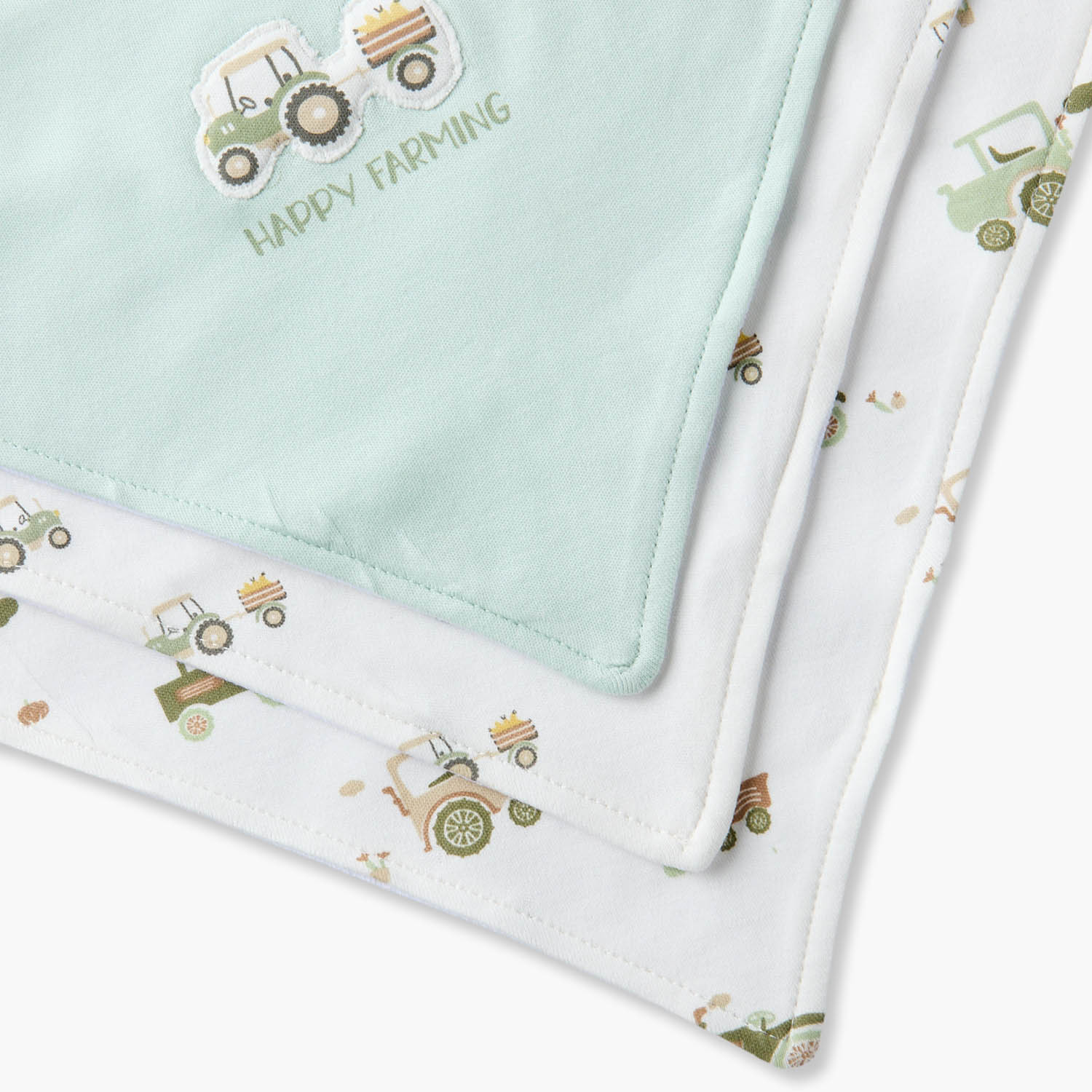 Pack of 3 Juniors Baby Bib with Tractor Print-baby-feeding-bibs-image-6