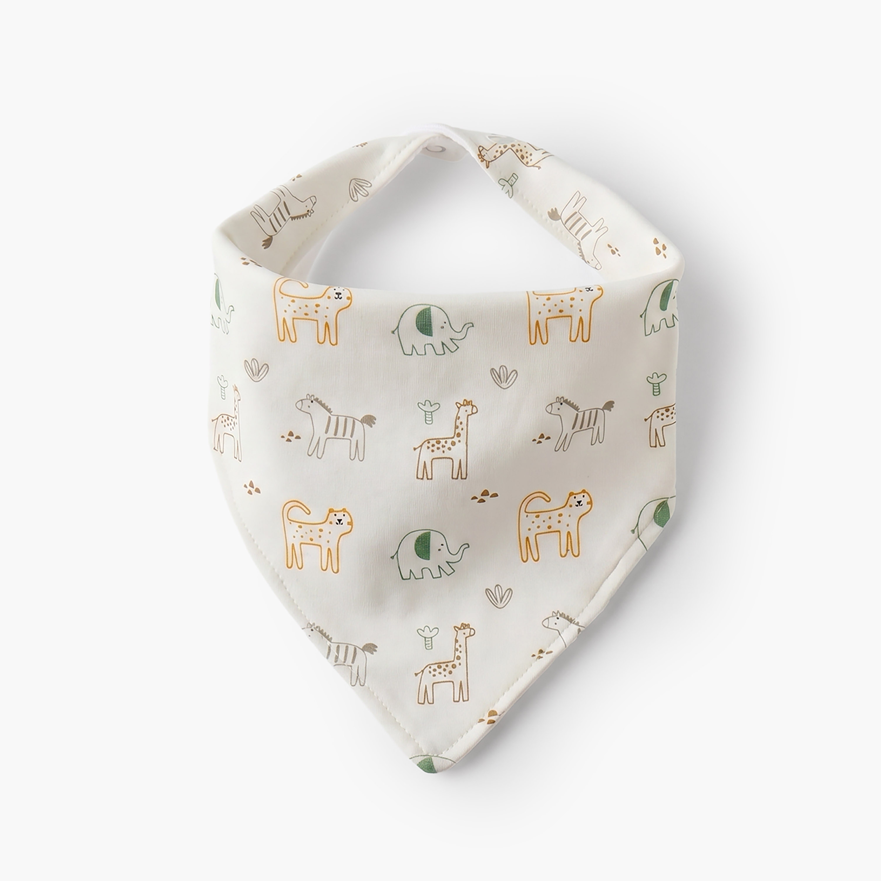 Pack of 3 Juniors Baby Bib with Safari Print-baby-feeding-bibs-image-2