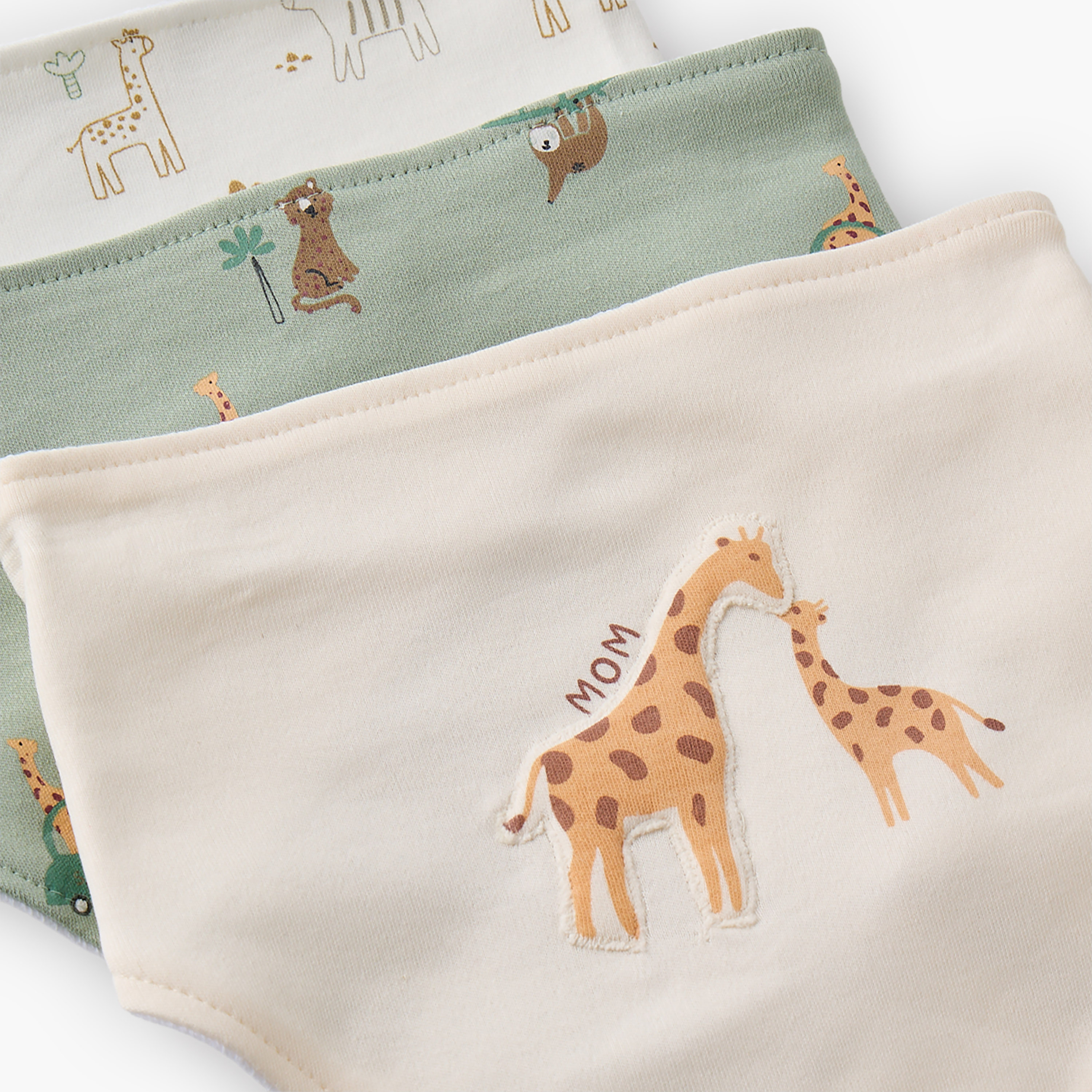 Pack of 3 Juniors Baby Bib with Safari Print-baby-feeding-bibs-image-6