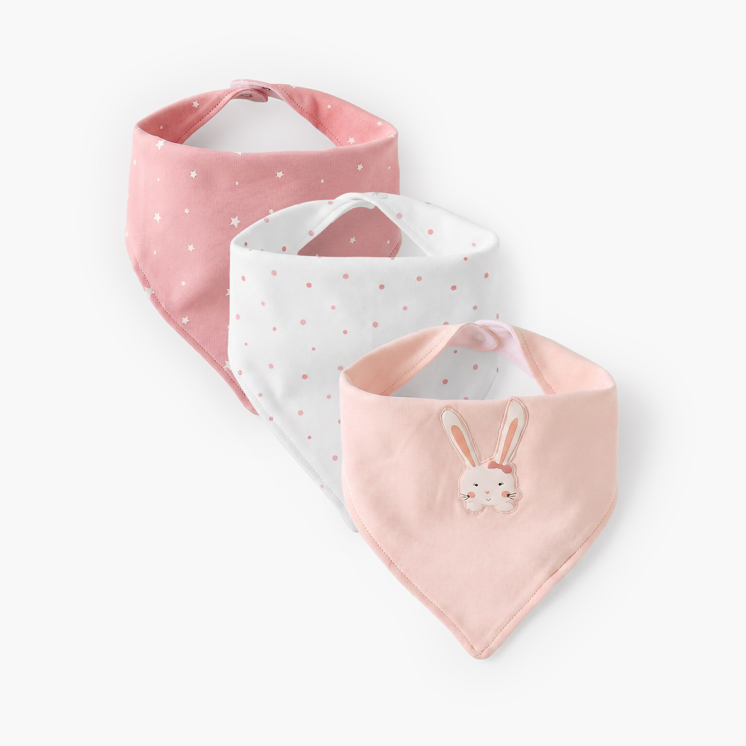 Pack of 3 Juniors Baby Bib with Snap Button Closure-baby-feeding-bibs-image-1