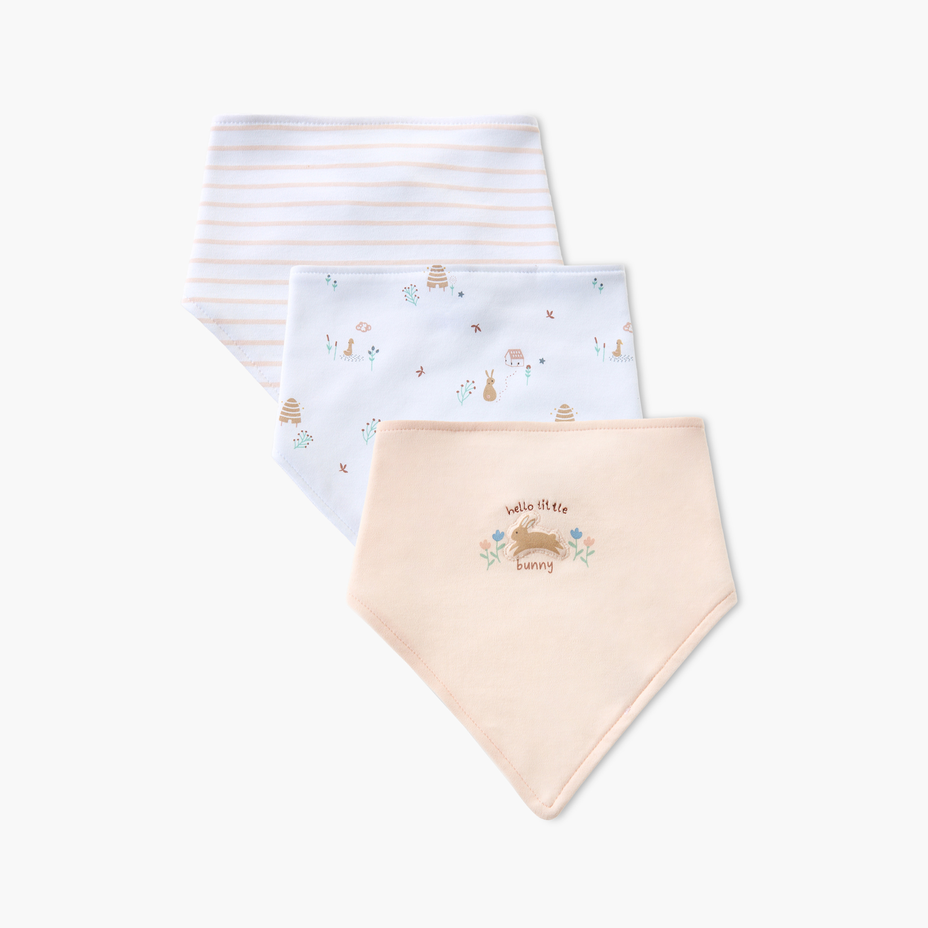 Pack of 3 Juniors Baby Bib with Assorted Print-baby-feeding-bibs-image-1