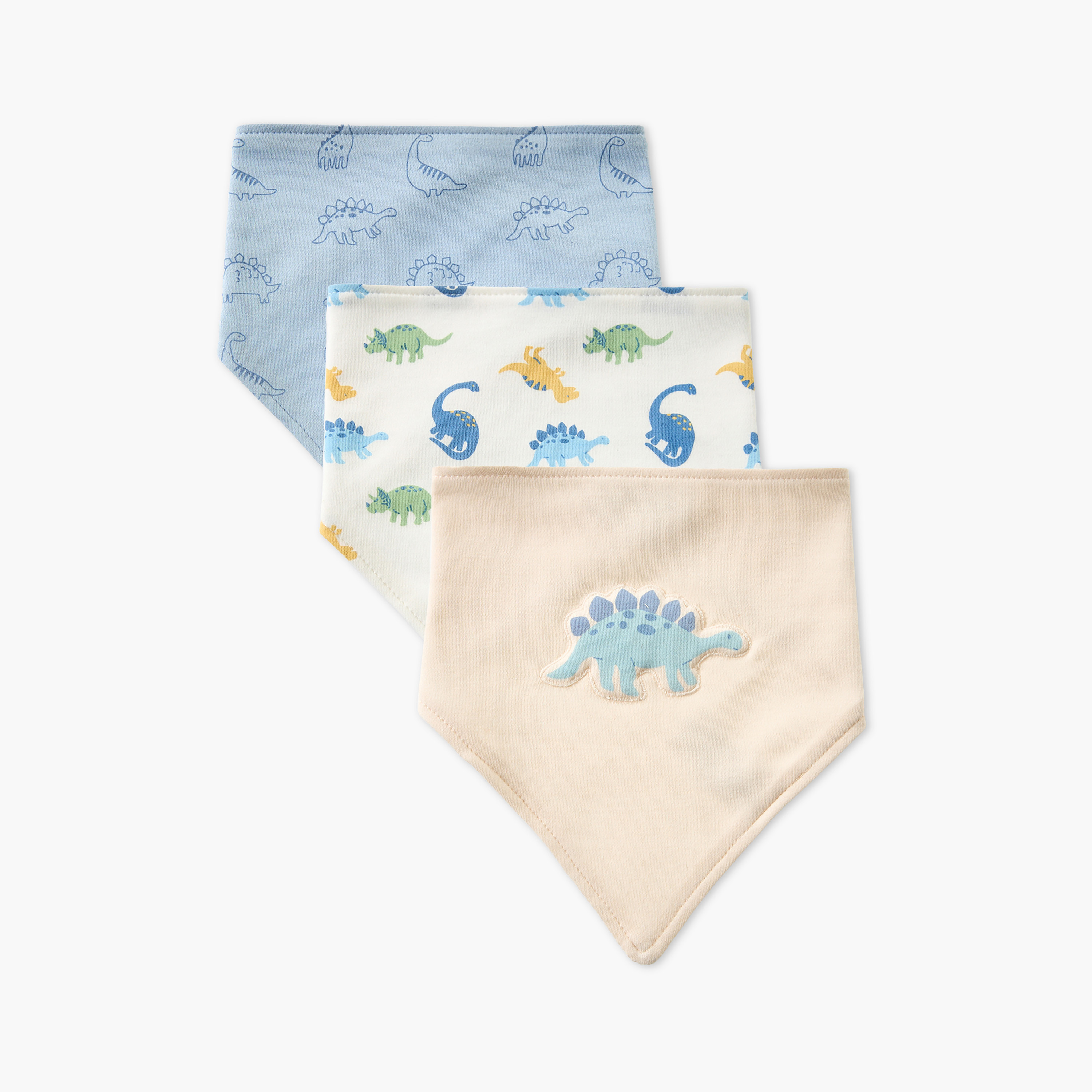 Pack of 3 Juniors Baby Bib with Dinosaur Print-baby-feeding-bibs-image-1