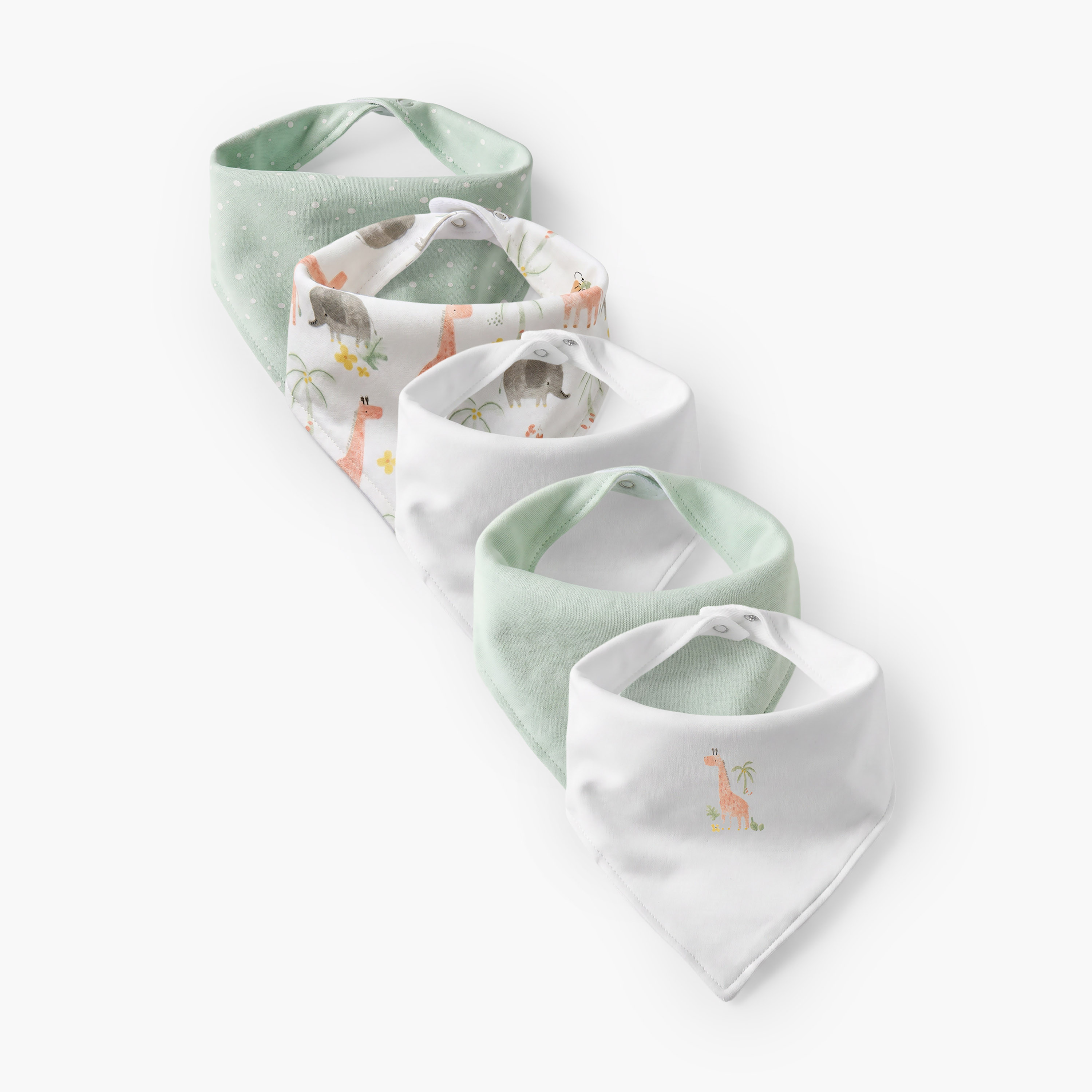 Pack of 5 Juniors Baby Bib with Snap Button Closure-baby-feeding-bibs-image-3