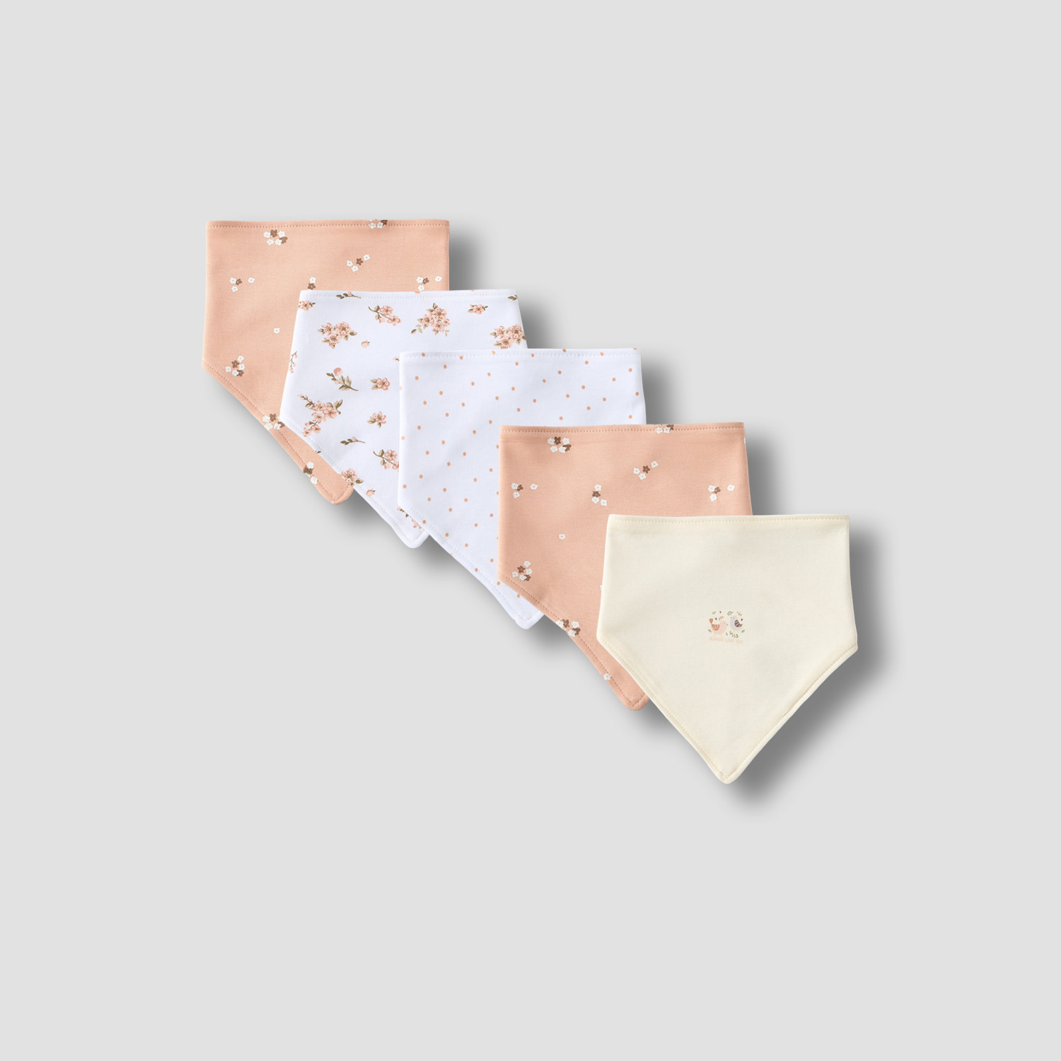 طقم مرايل أطفال 5 قطع بطبعات زهرية-baby-feeding-bibs-image-1