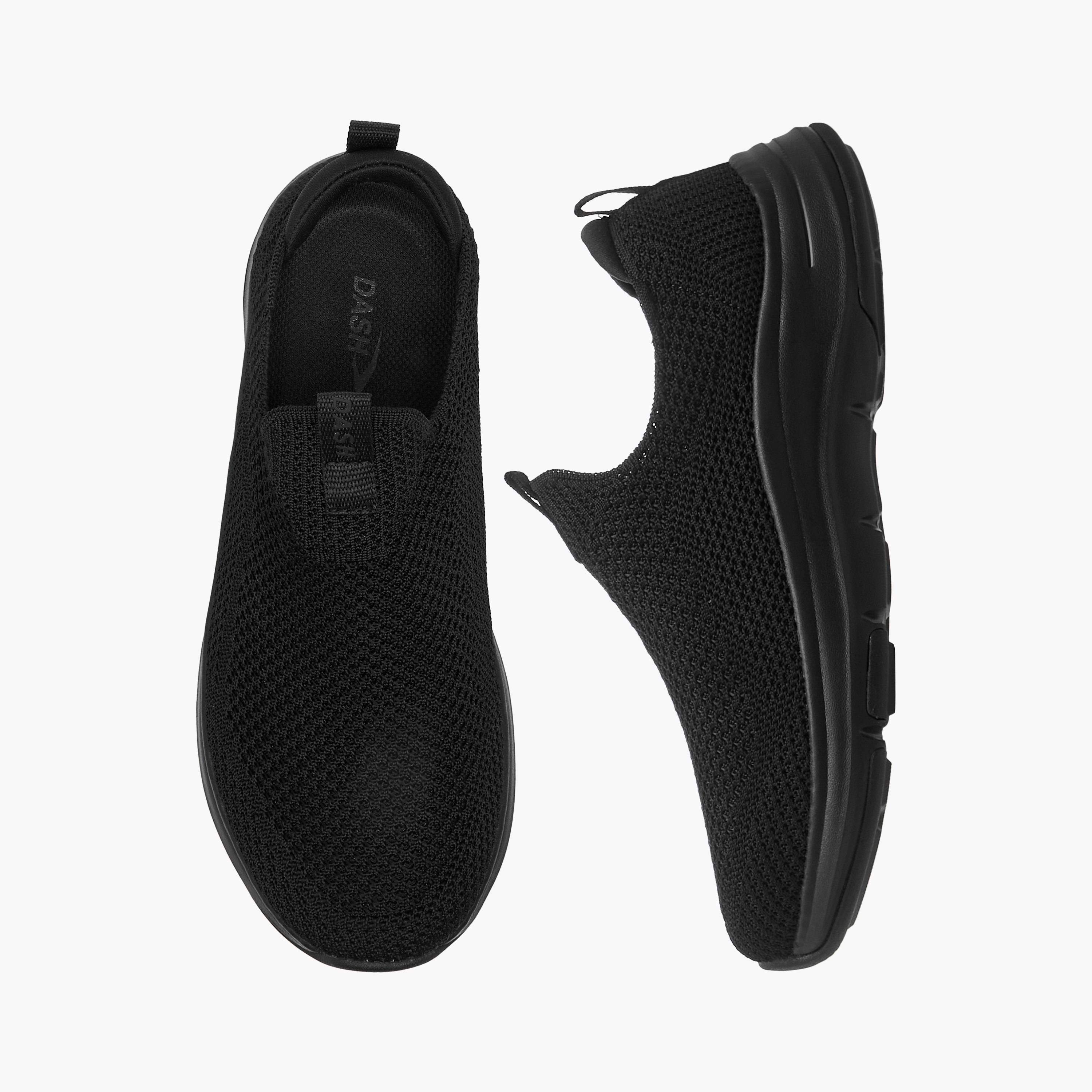 Dash Textured Slip-on Sneakers with Pull Tab-sports-women-shoes-image-1