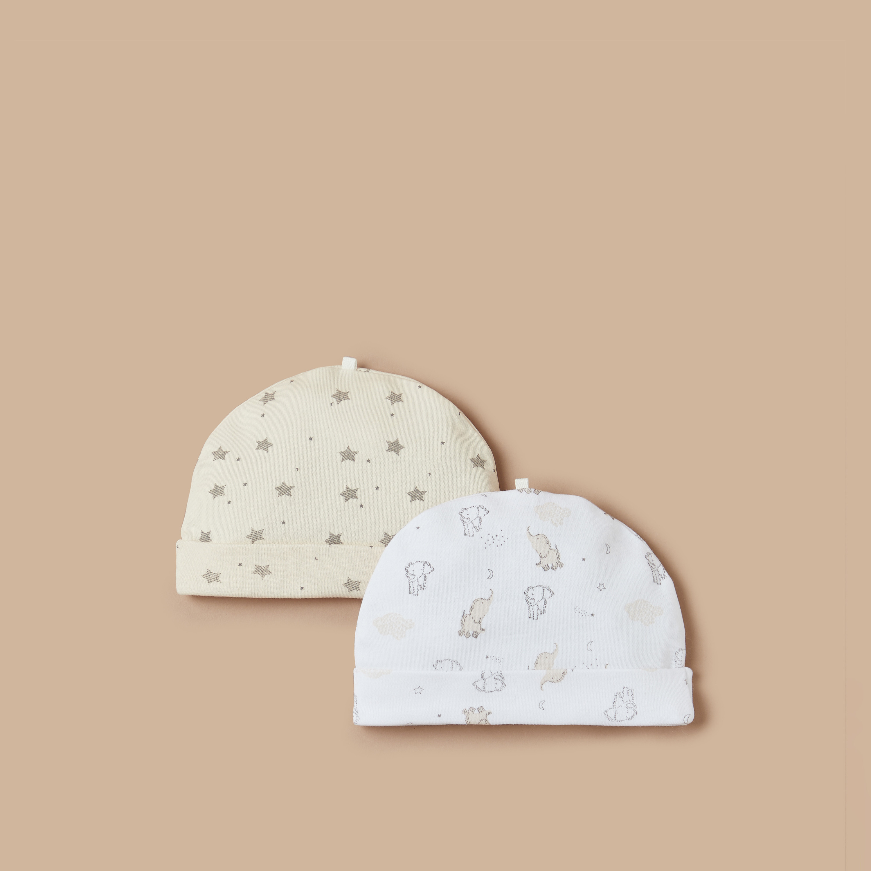 Juniors Printed Beanie - Set of 2-baby-boys-accessories-caps-image-1