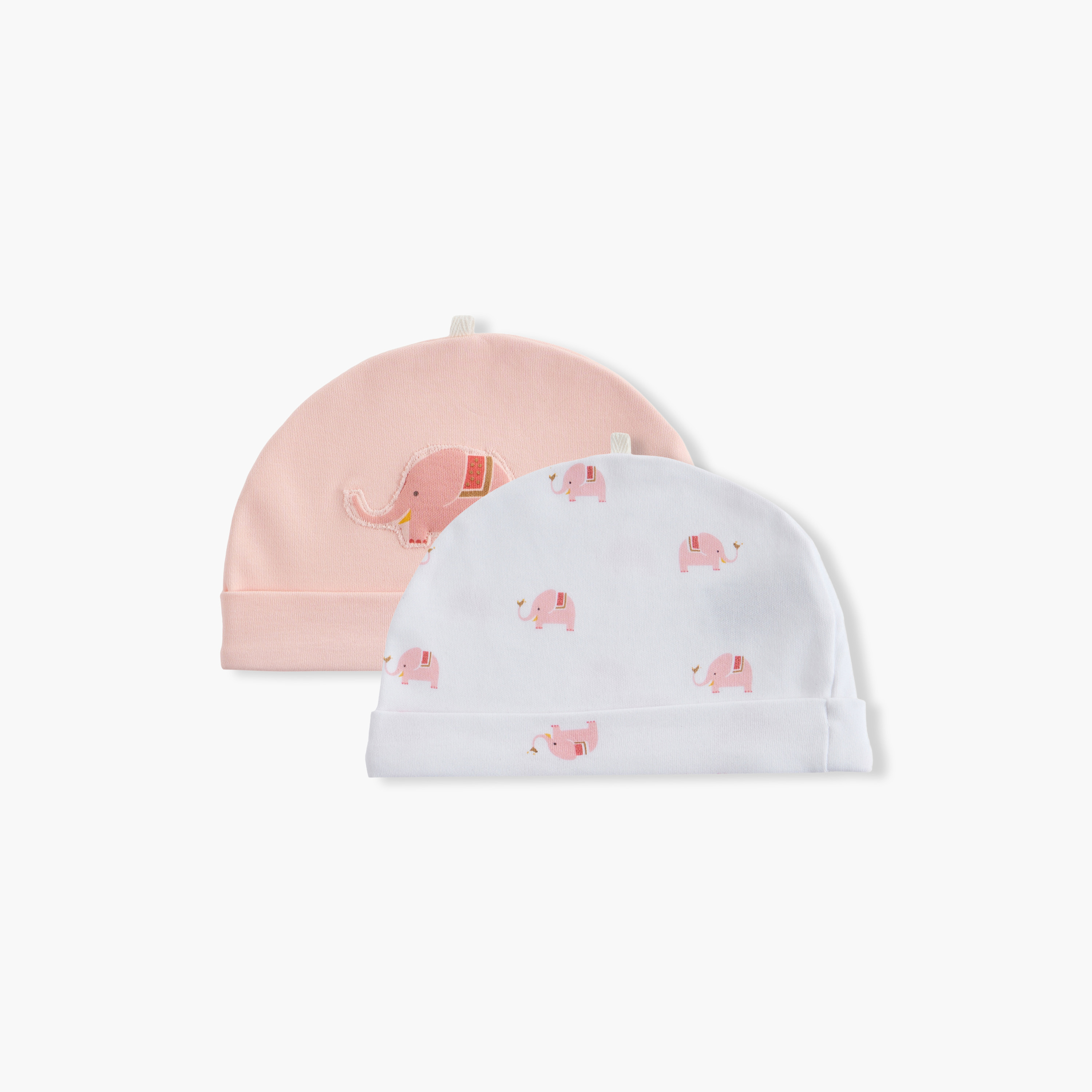 Juniors Elephant Print Cap - Set of 2-baby-girls-accessories-caps-image-1