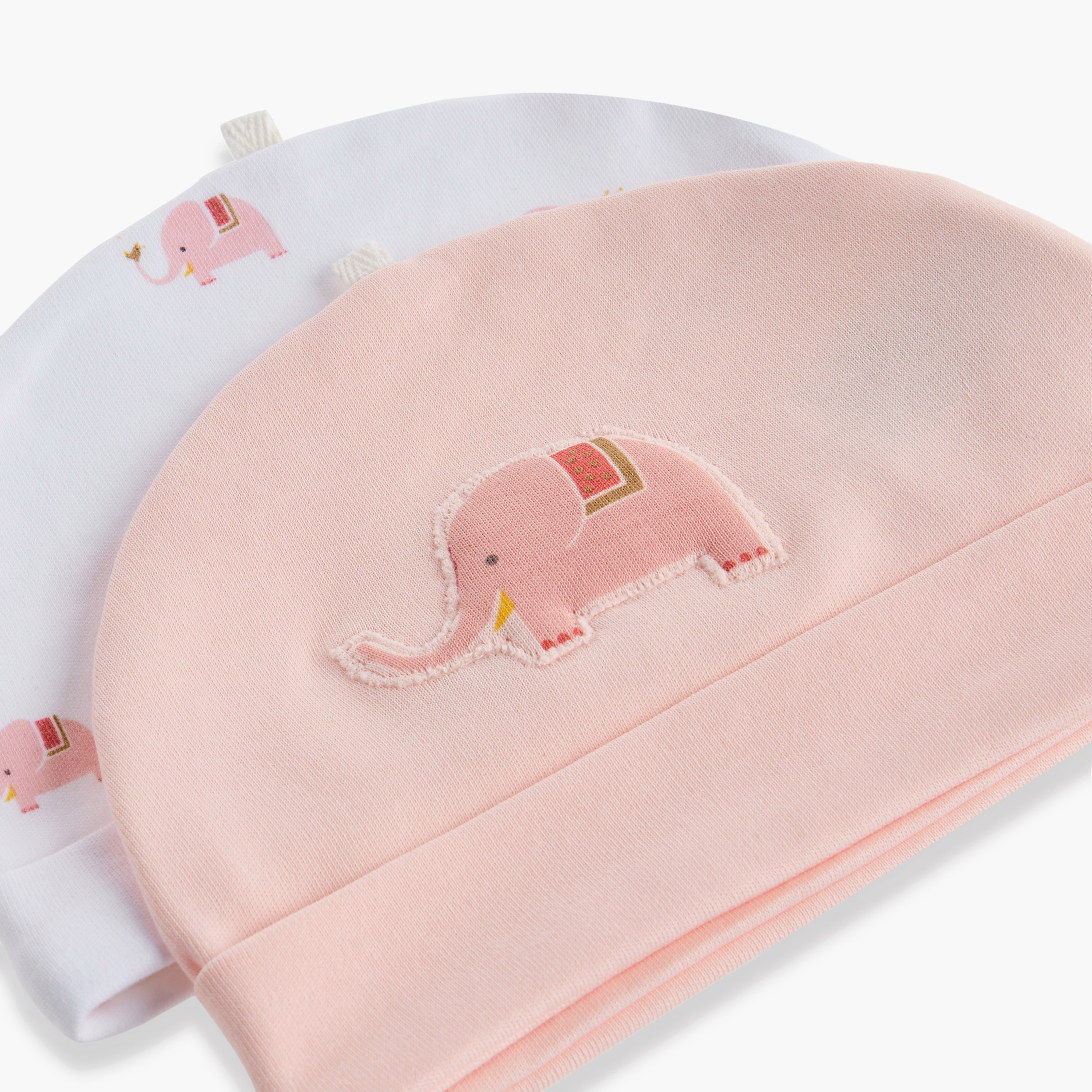 Juniors Elephant Print Cap - Set of 2-baby-girls-accessories-caps-image-5
