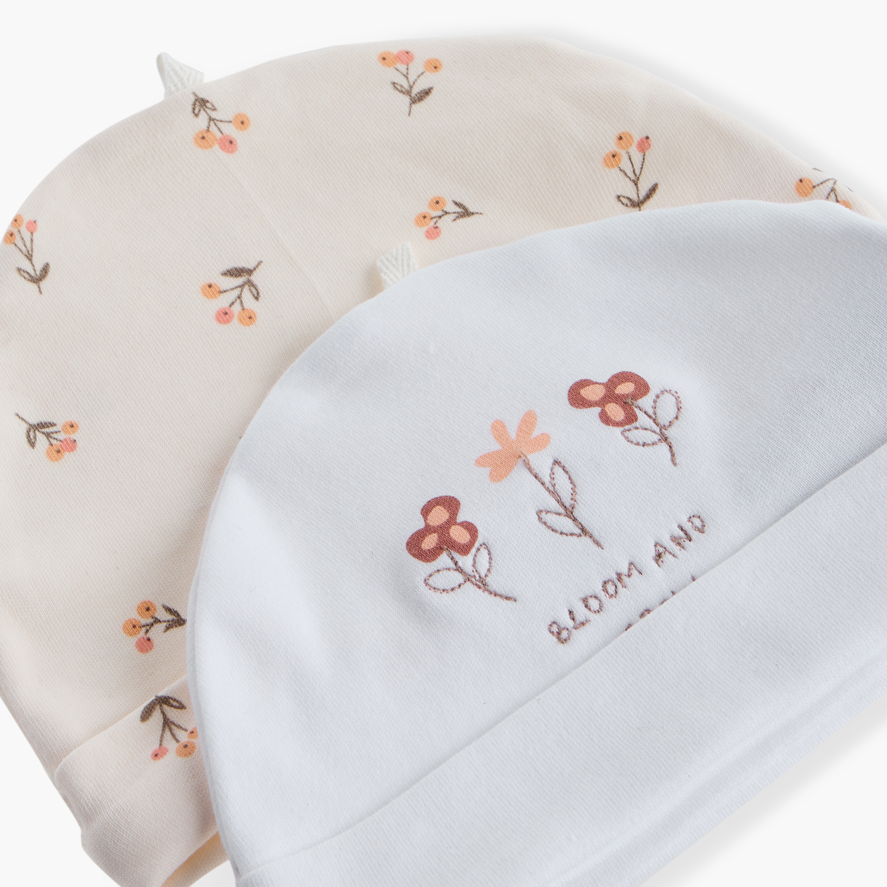 Juniors Floral Print Cap - Set of 2-baby-girls-accessories-caps-image-6